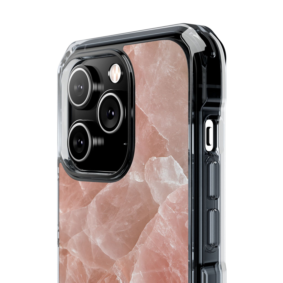Rose Quartz Facet · Clear Impact Magnetic Phone Case for iPhone · Pink