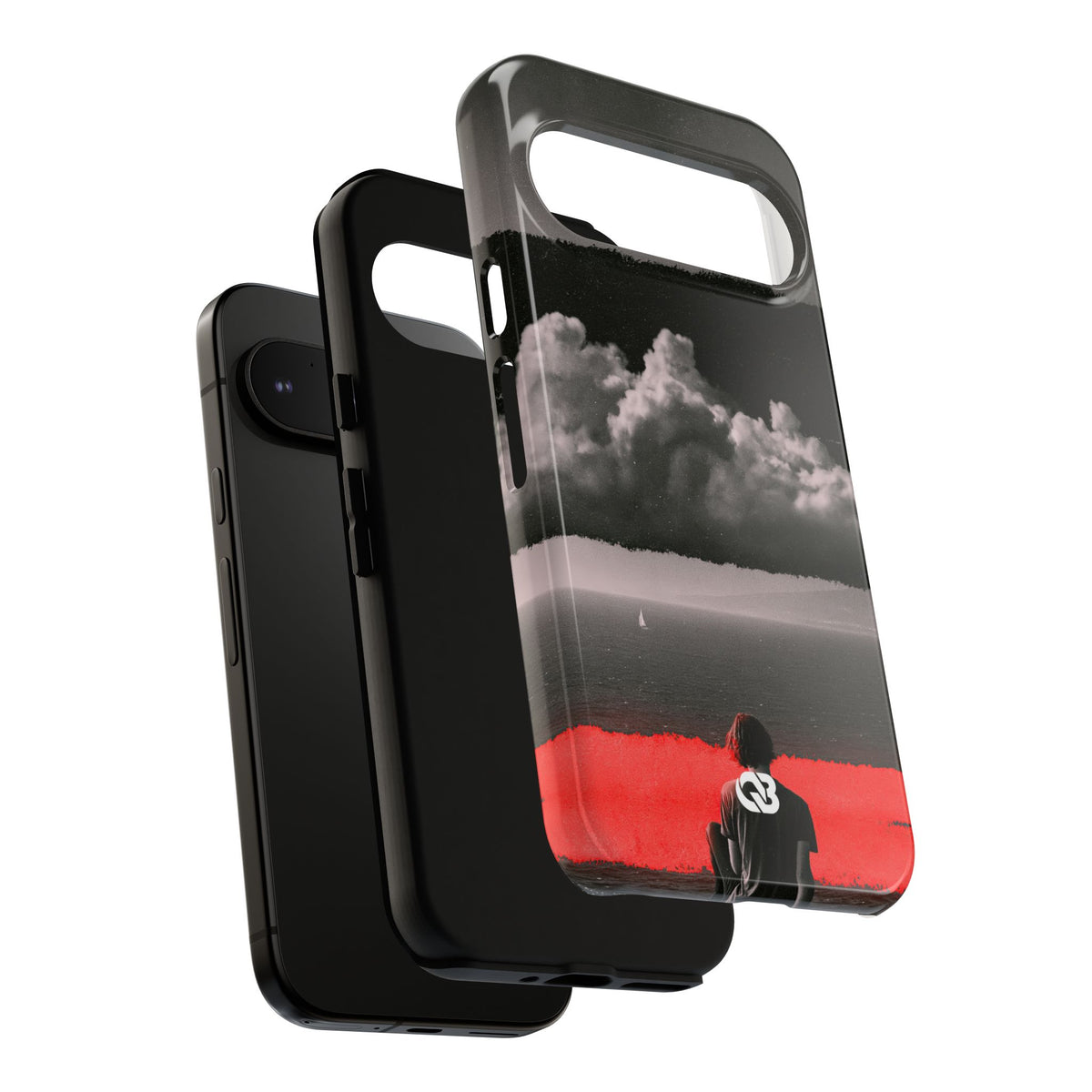 Crimson Horizon · Tough Phone Case for Pixel · Black