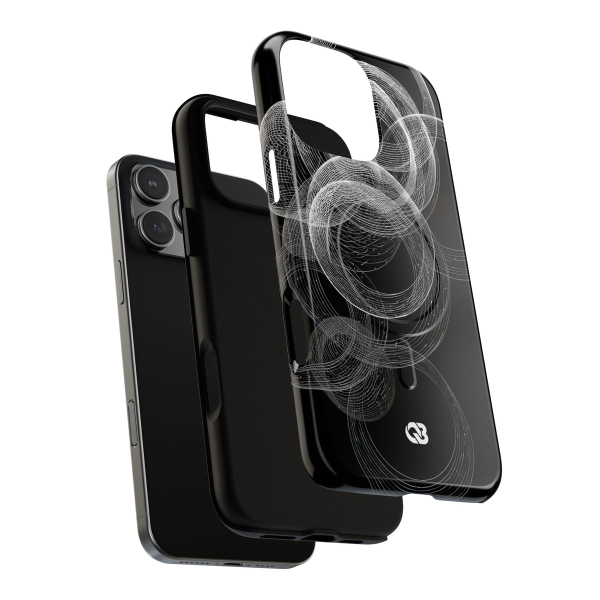 Black Tough 2.0 Magsafe Phone Case for iPhone - Kinetic Wireframe Orbit