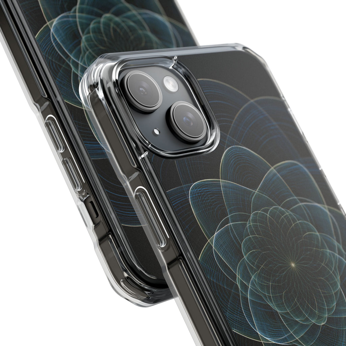 Blue Impact MagSafe Phone Case for iPhone - Celestial Wireframe Bloom