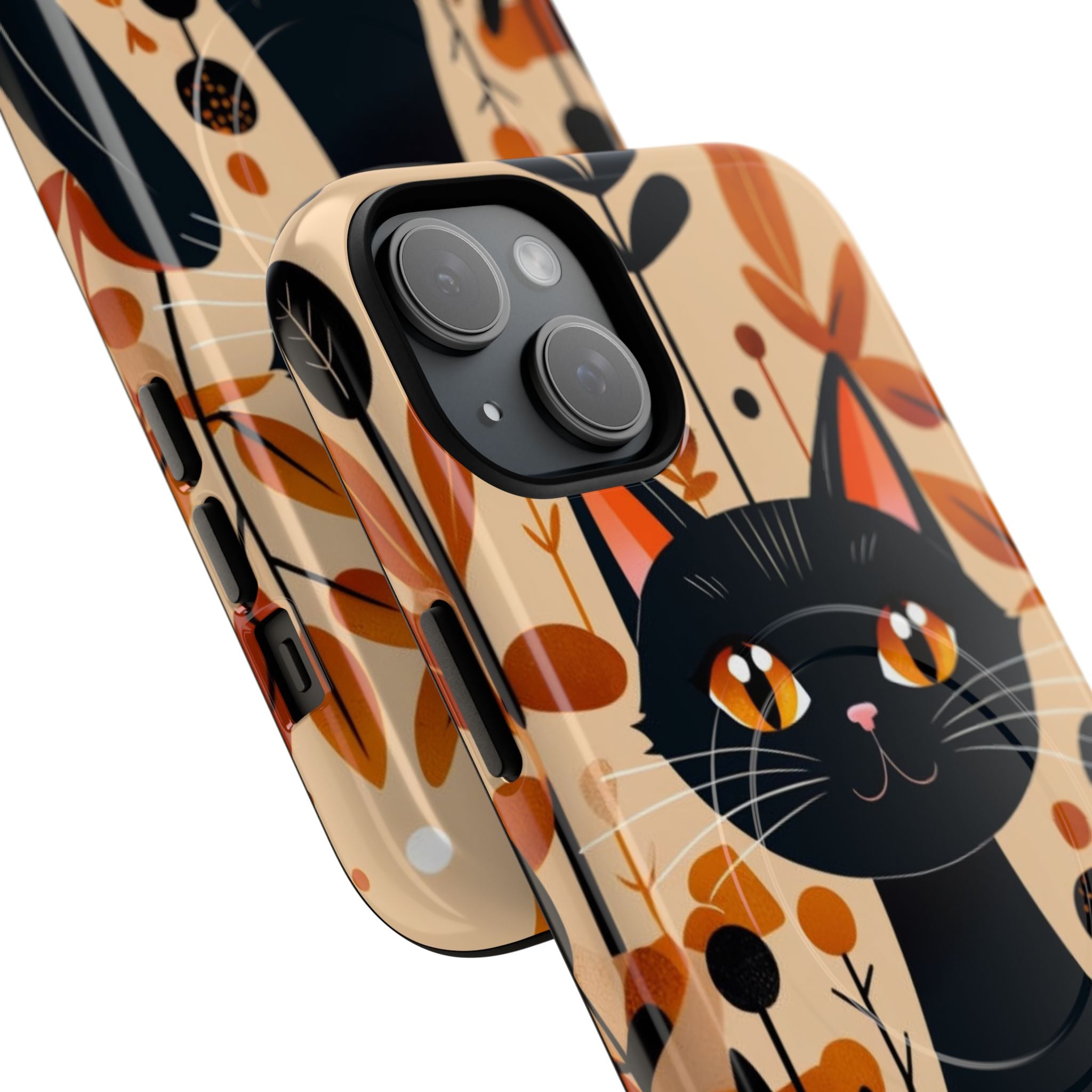Zwarte Kat Glow iPhone 15 Plus Cover - Tough+