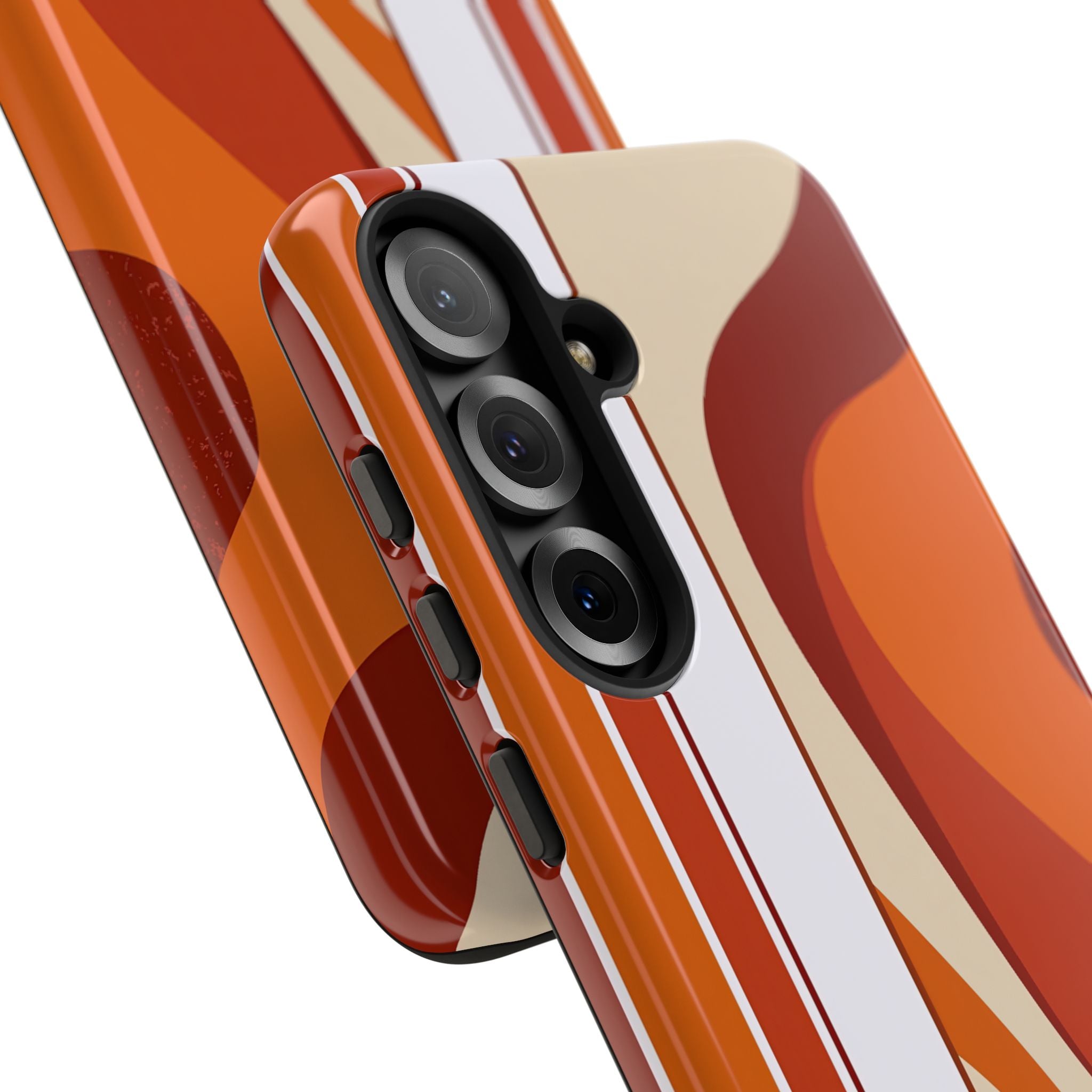Orange Tough Phone Case for Samsung - Terracotta Metro Line
