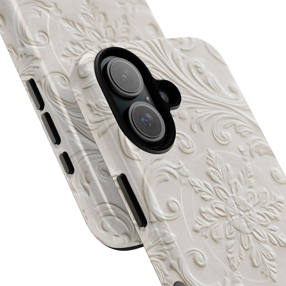 White Tough 2.0 Magsafe Phone Case for iPhone - Alabaster Floral Relief