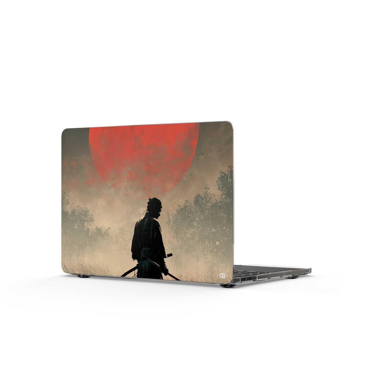 Crimson Moon Ronin · Clear Hard Case for MacBook · Red