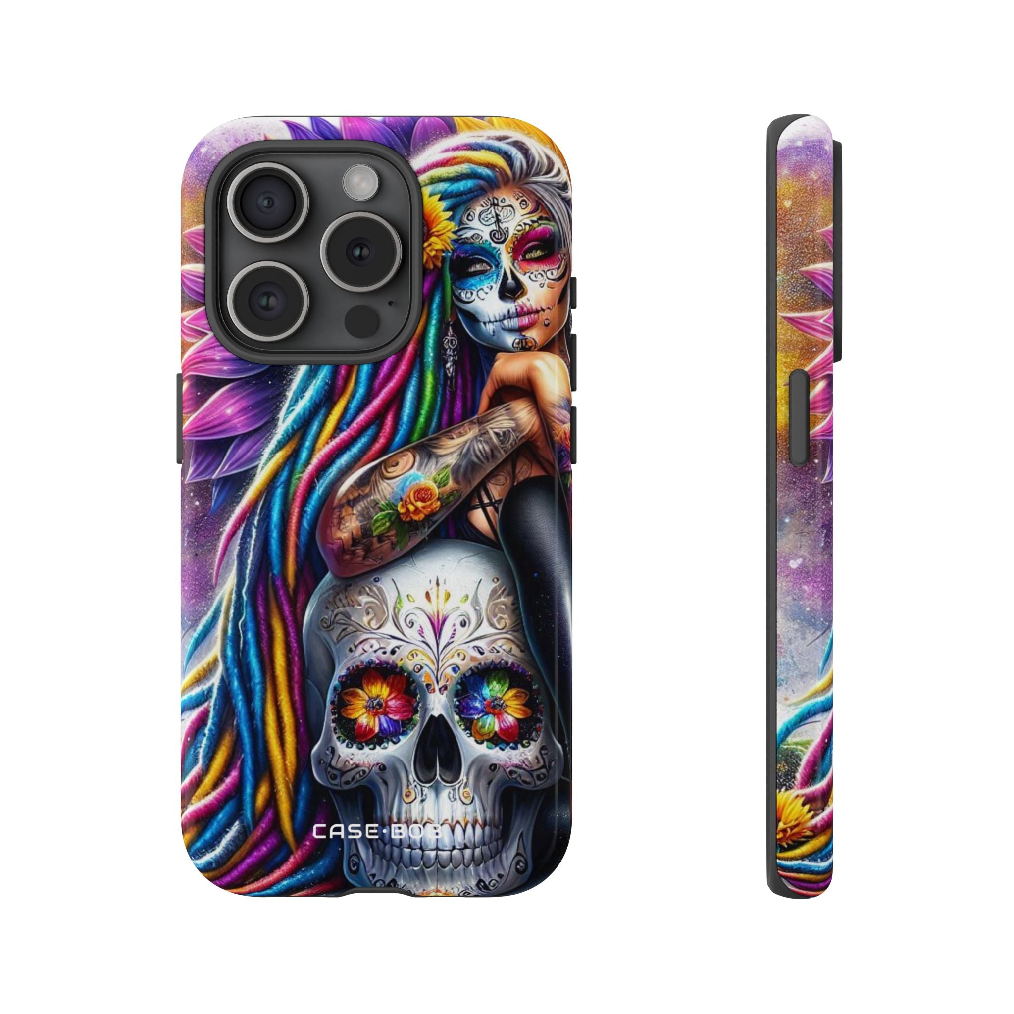 Sonnenblume Totenkopf Glow iPhone 15 Pro Case - Tough