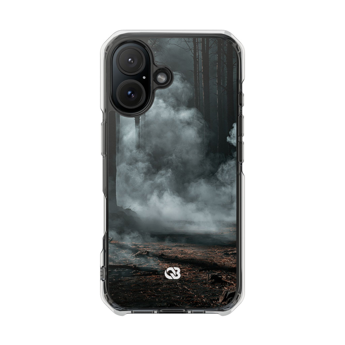 Shadowed Pine Mist · Clear Impact Magnetic Phone Case for iPhone · Black