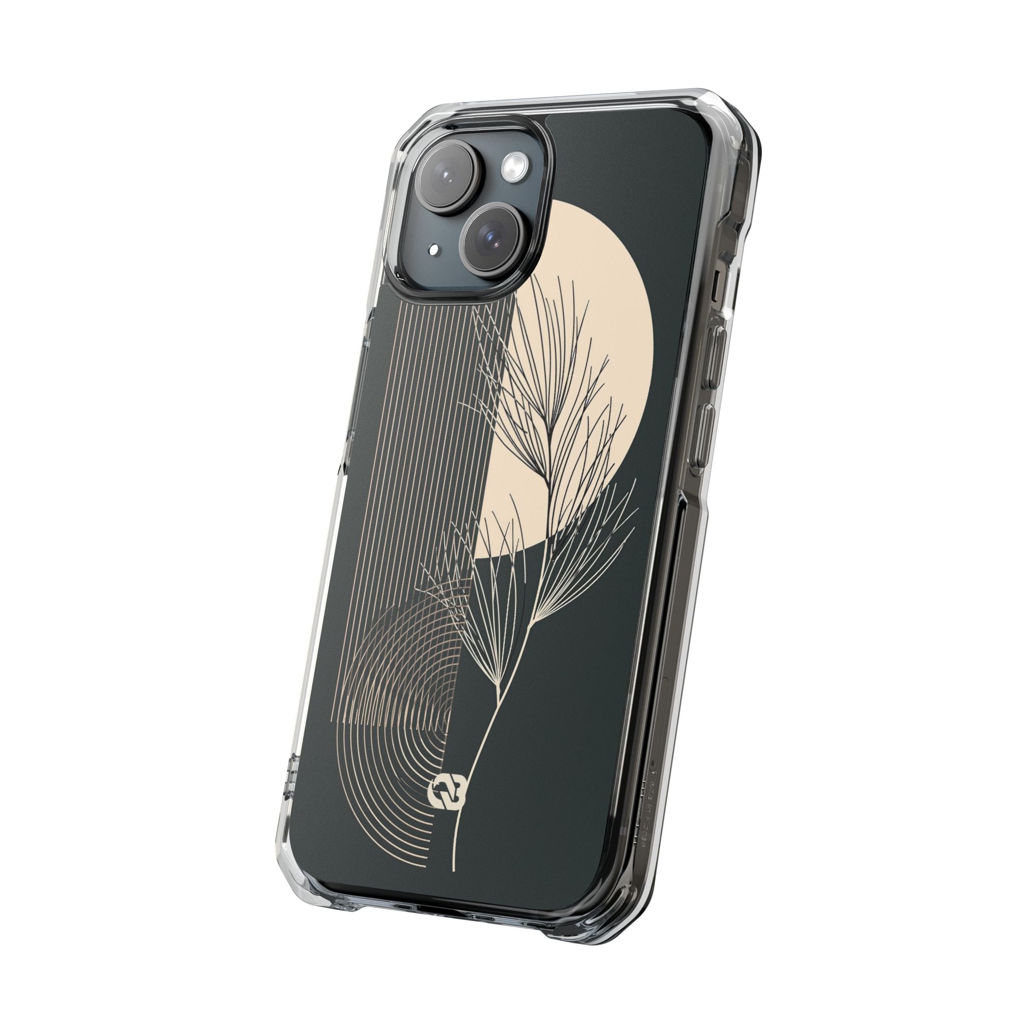 Black Impact MagSafe Phone Case for iPhone - Obsidian Sand Willow