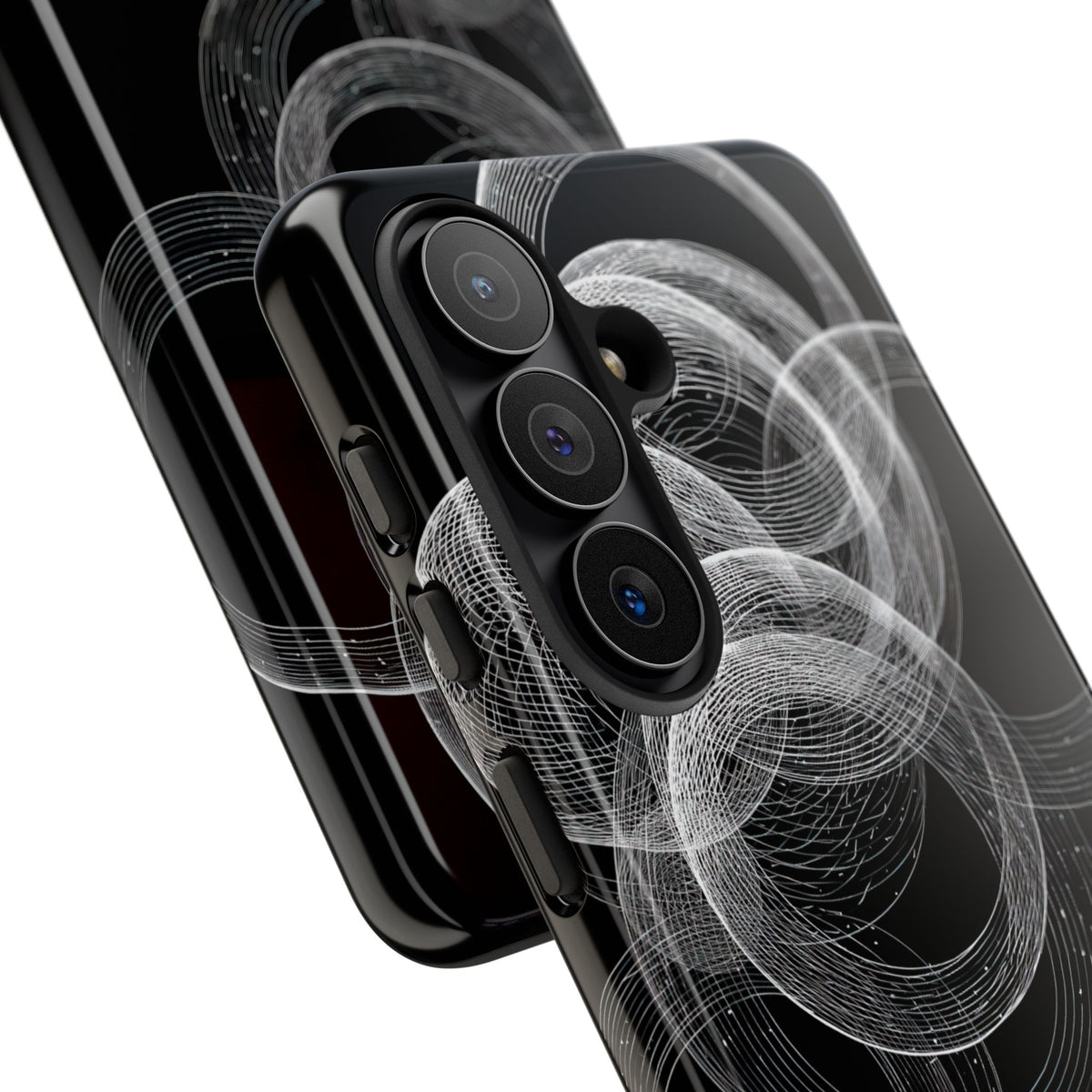 Black Tough Phone Case for Samsung - Kinetic Wireframe Orbit