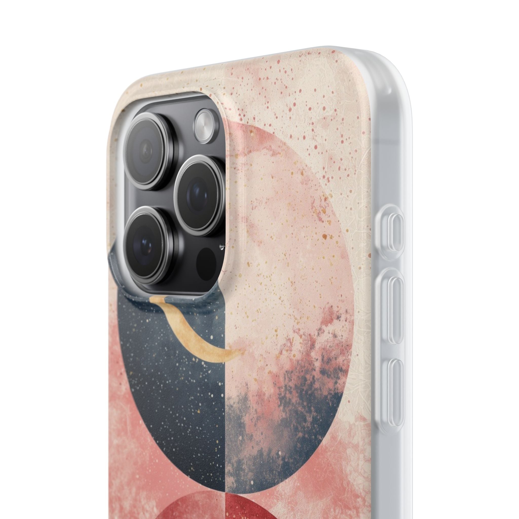 Golden Crescent Circles iPhone 15 Pro Max Case - Soft