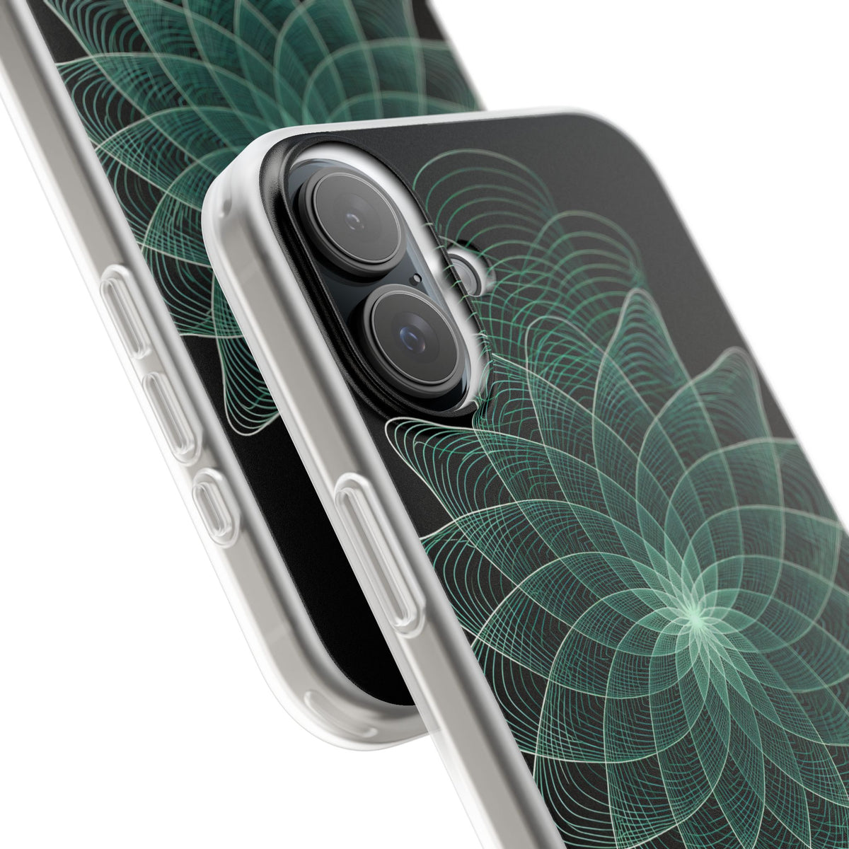 Green Lite Phone Case for iPhone - Cyan Signal Bloom