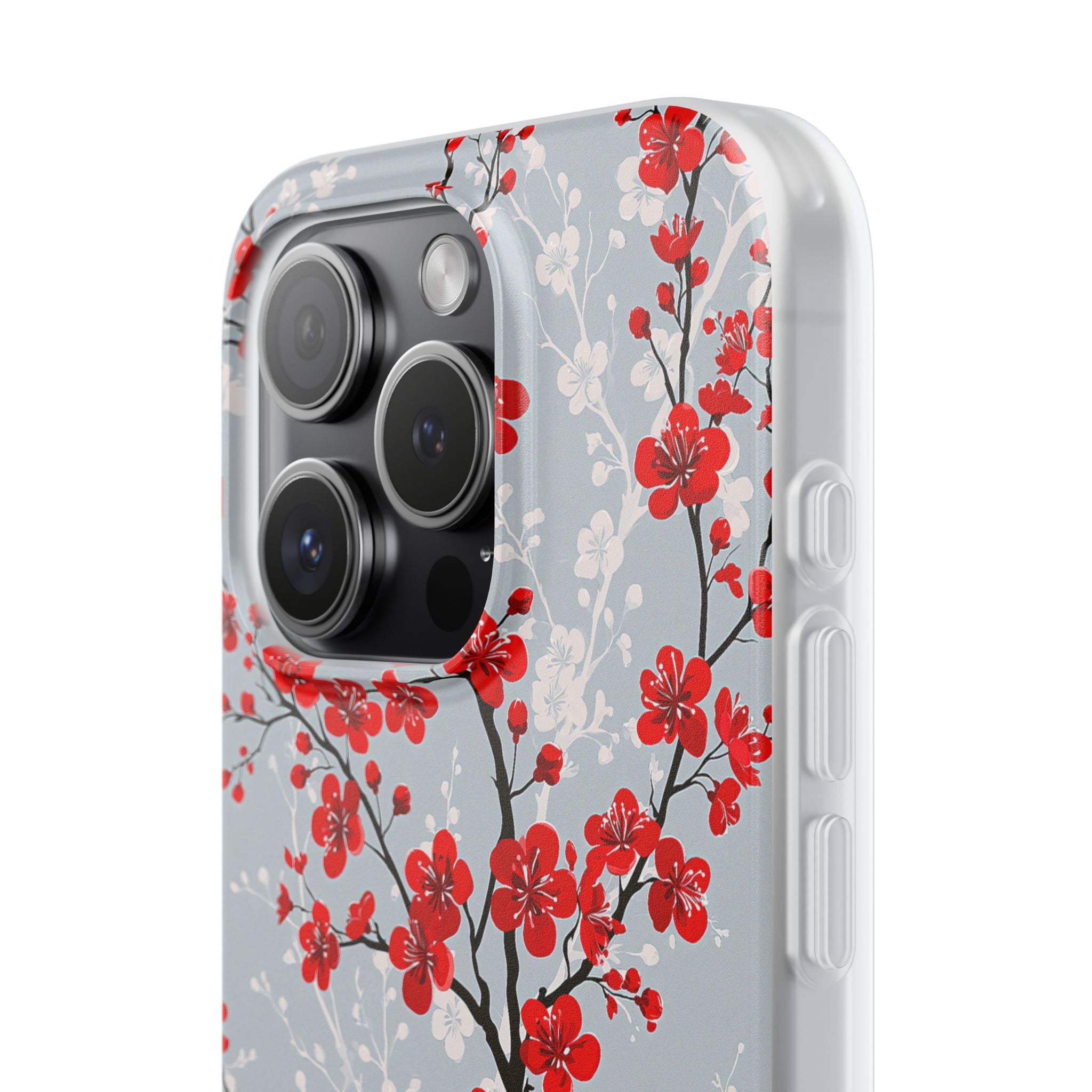 Grey Lite Phone Case for iPhone - Crimson Sakura Slate