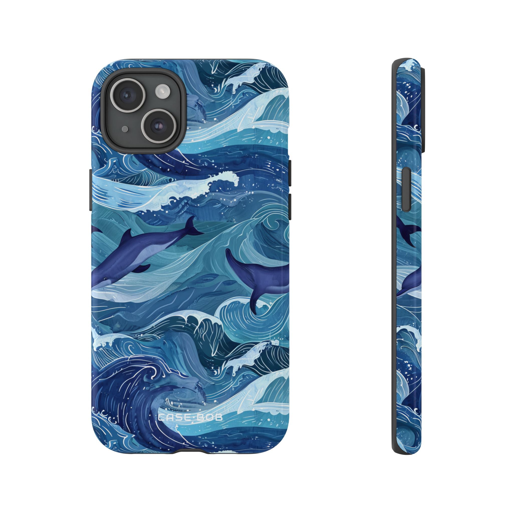 Dolphin Waves iPhone 15 Plus Cover - Tough