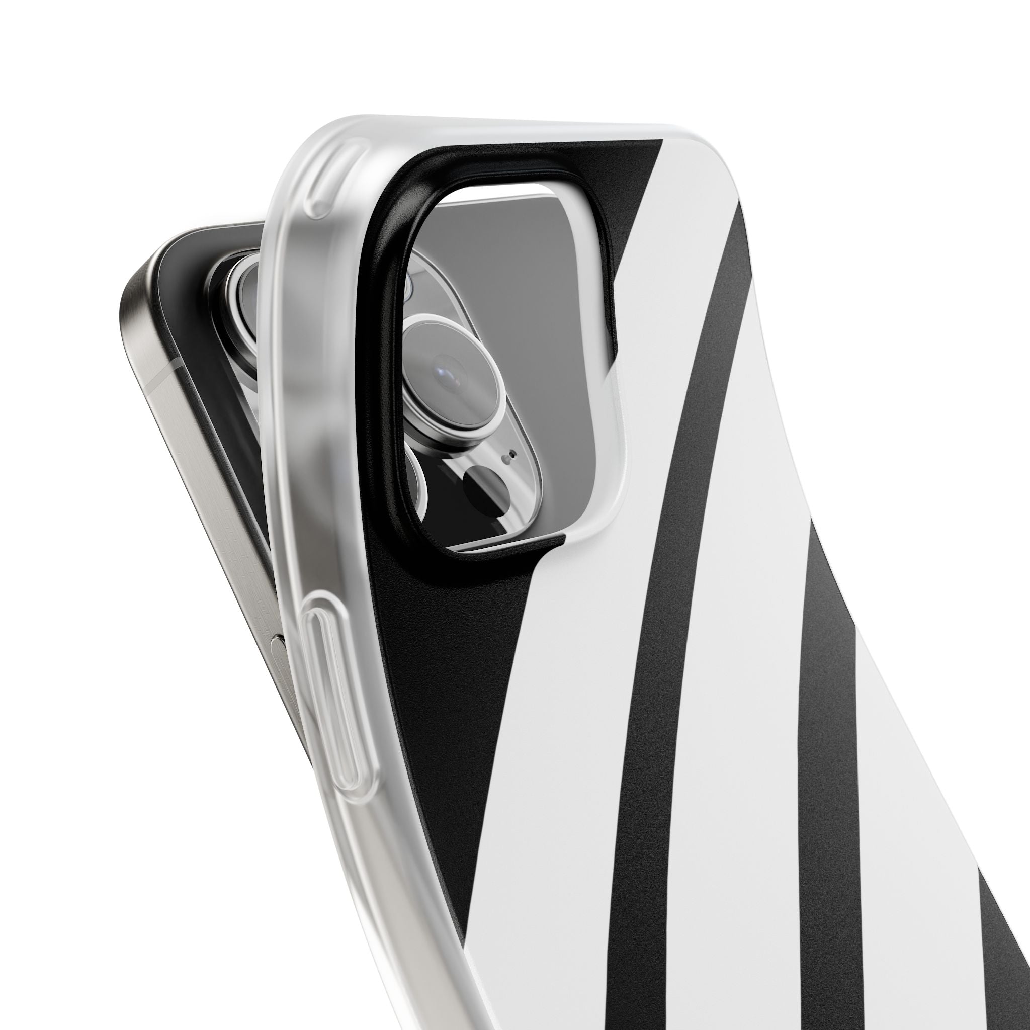 Obsidian White Bars · Soft Handyhülle für iPhone