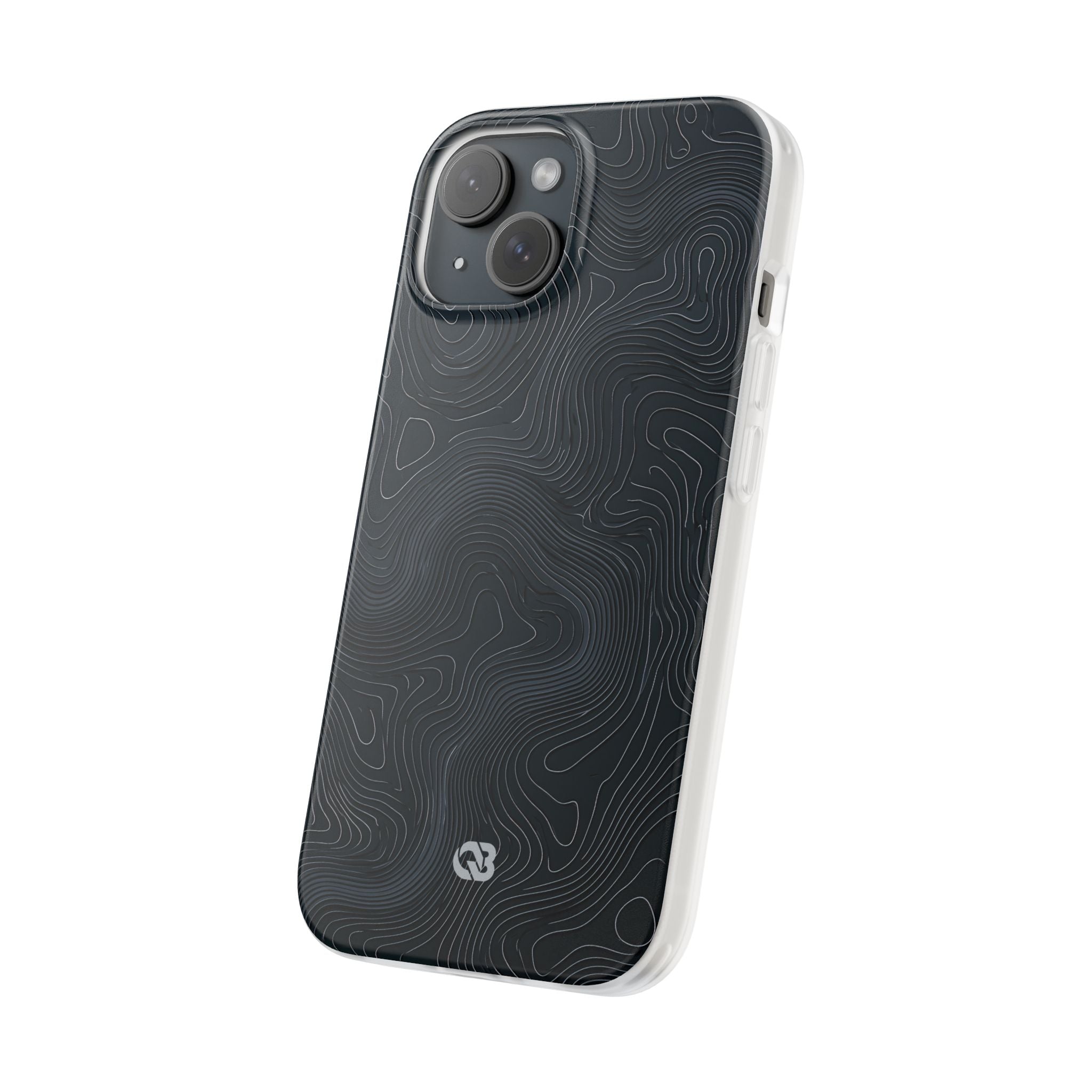 Black Lite Phone Case for iPhone - Obsidian Ridge Topo