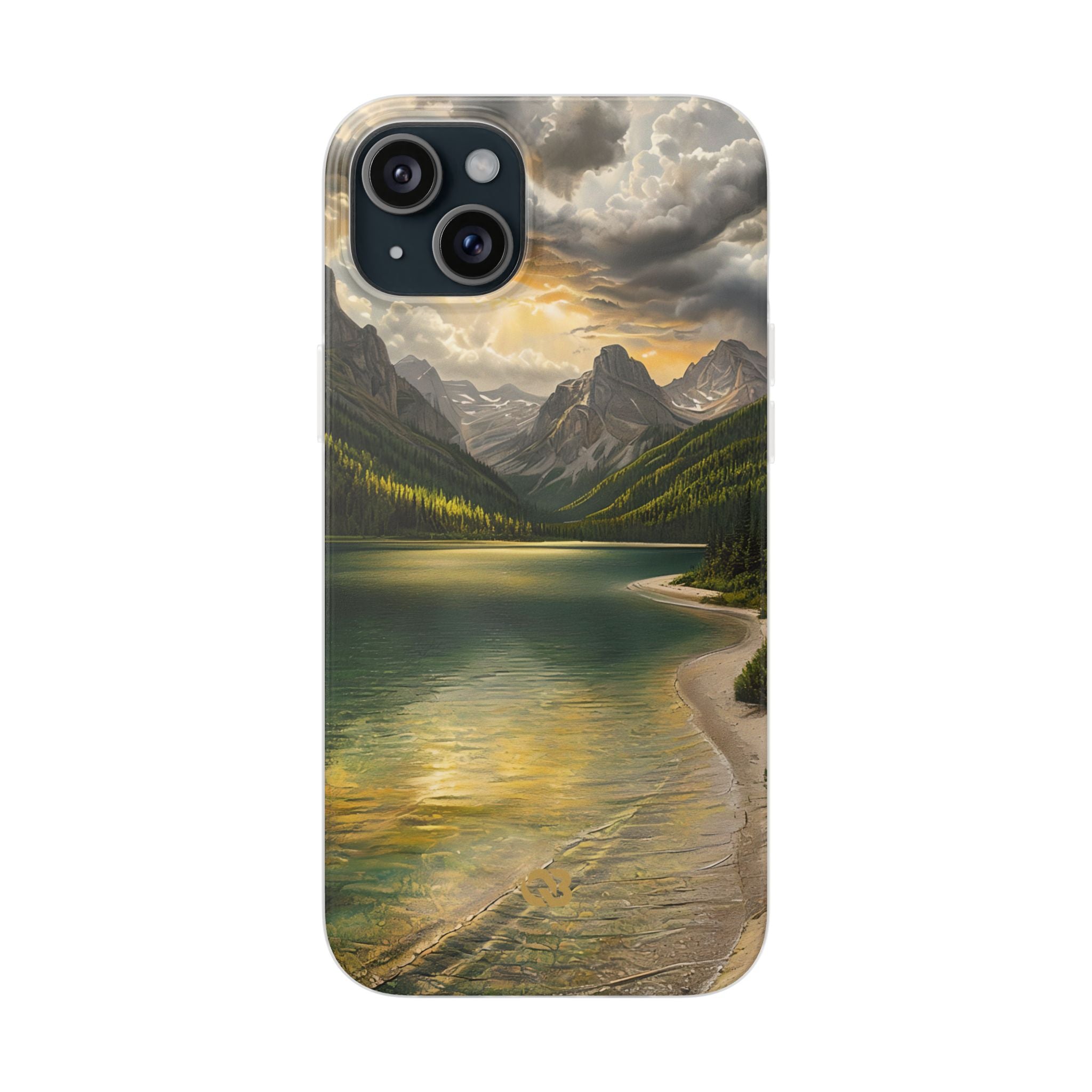 Gilded Mountain Lake · Soft Phone Case for iPhone
