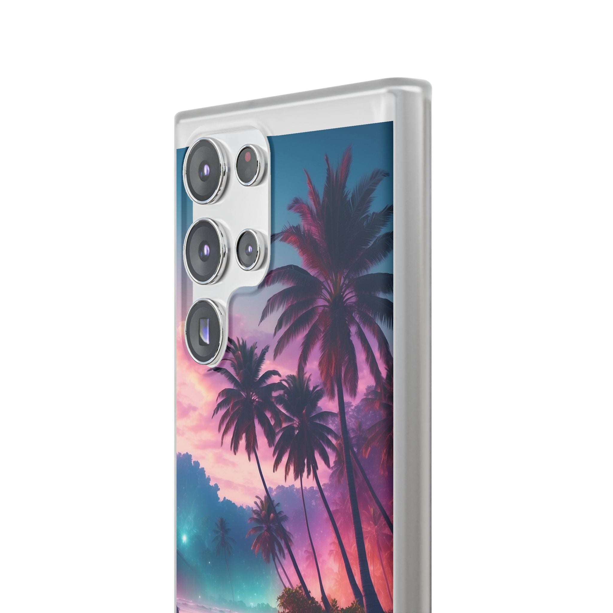 Neon Shore Palms · Soft Phone Case for Samsung