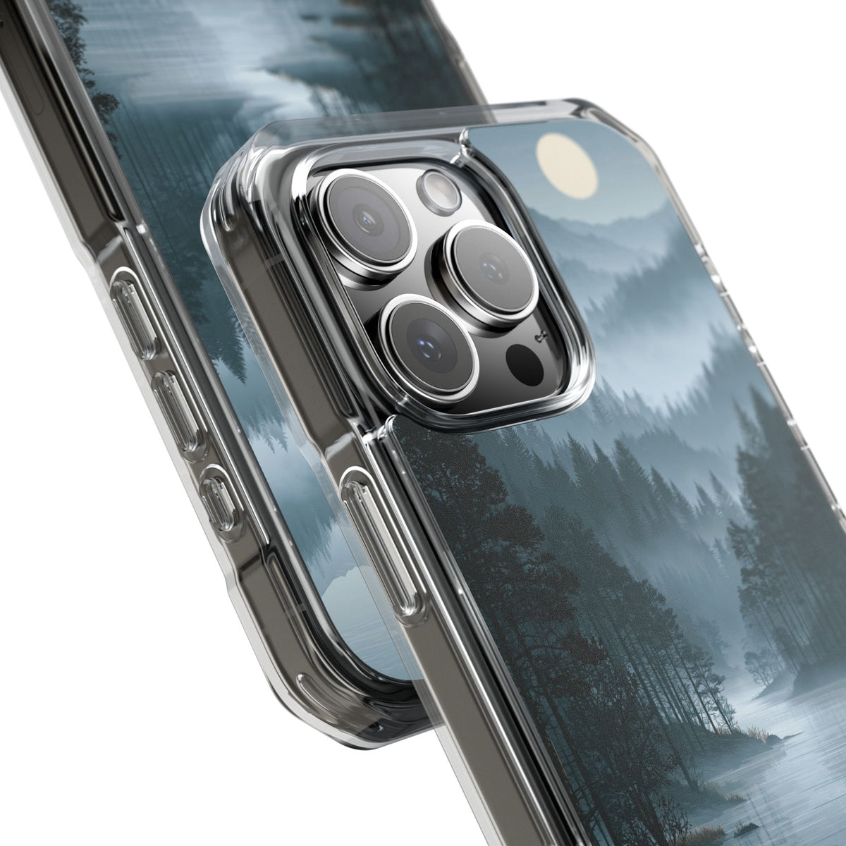 Silent Nordic Fjord · Clear Impact Magnetic Phone Case for iPhone · Blue