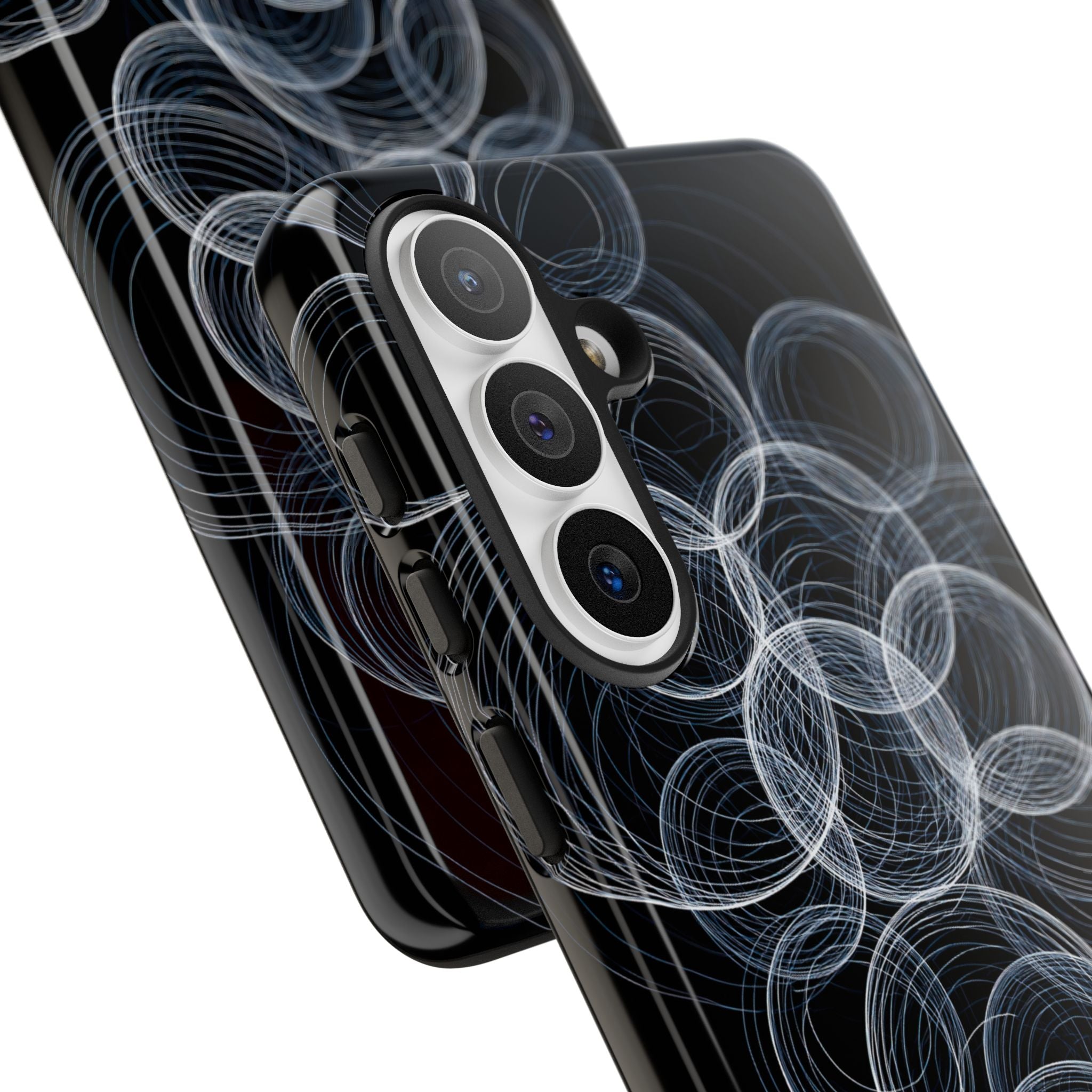 Black Tough Phone Case for Samsung - Frosted Ring Matrix