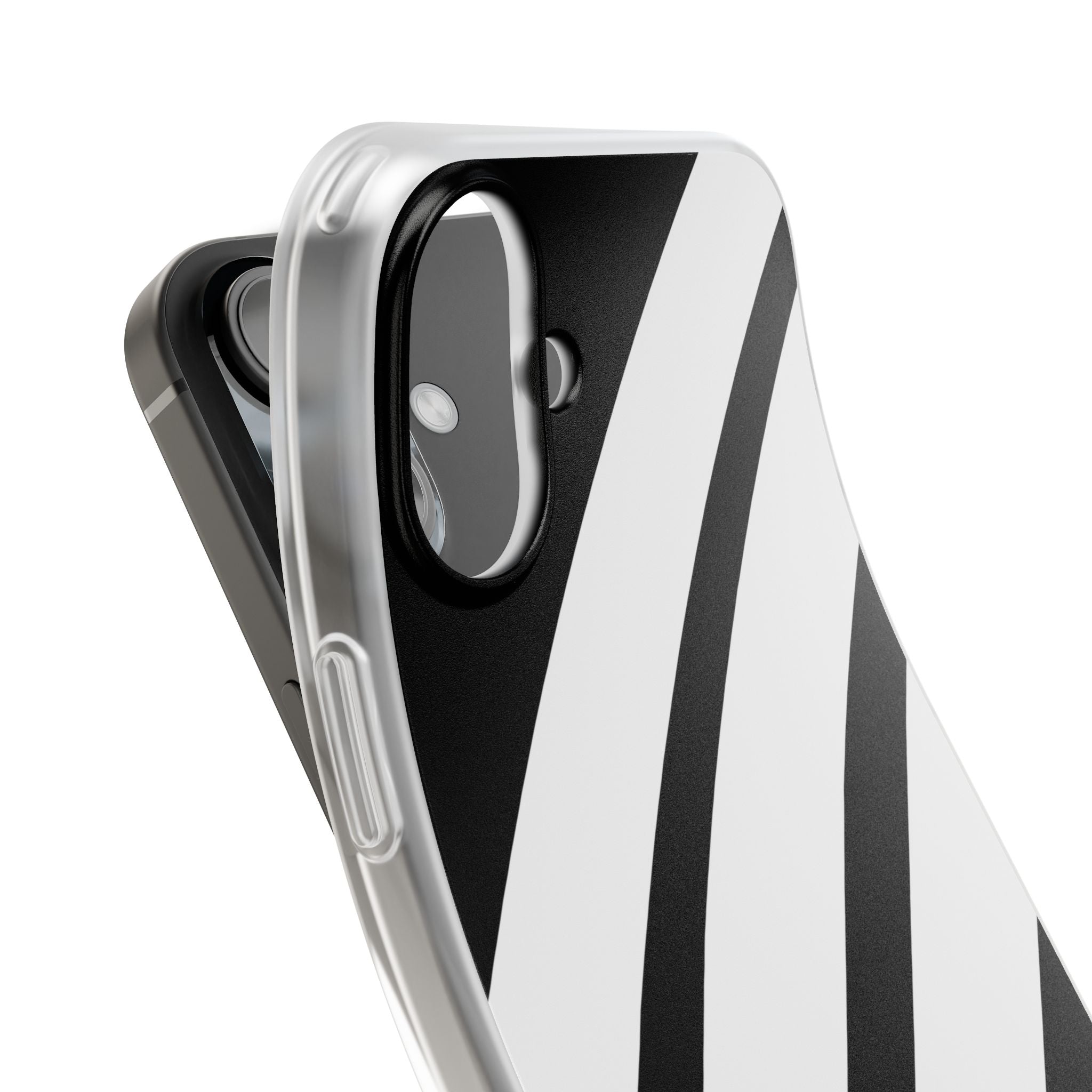 Obsidian White Bars · Soft Handyhülle für iPhone