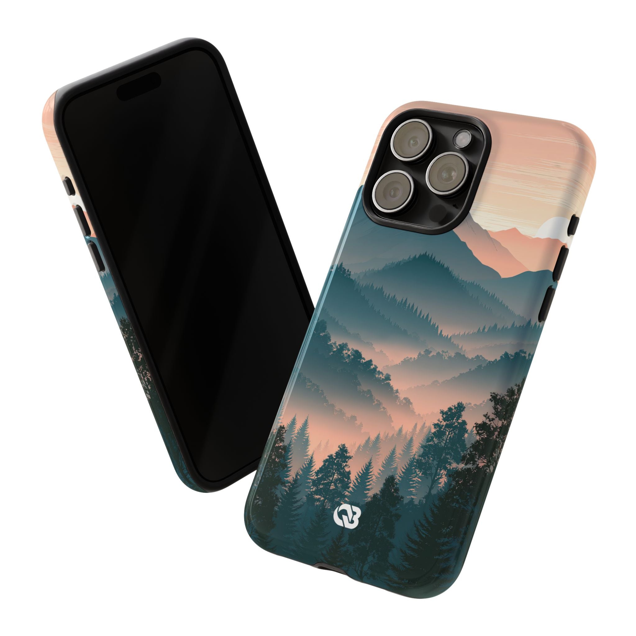 Teal Tough Phone Case for iPhone - Alpine Teal Horizon