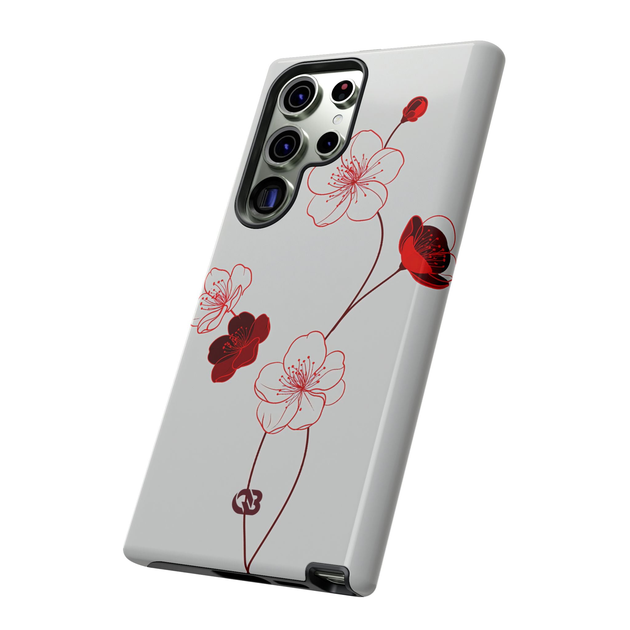 Red Tough Phone Case for Samsung - Kyoto Ember Bloom