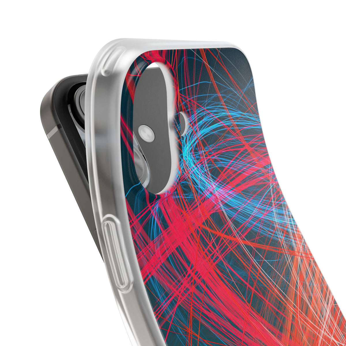 Neon Fiber Stream · Lite Phone Case for iPhone · Red
