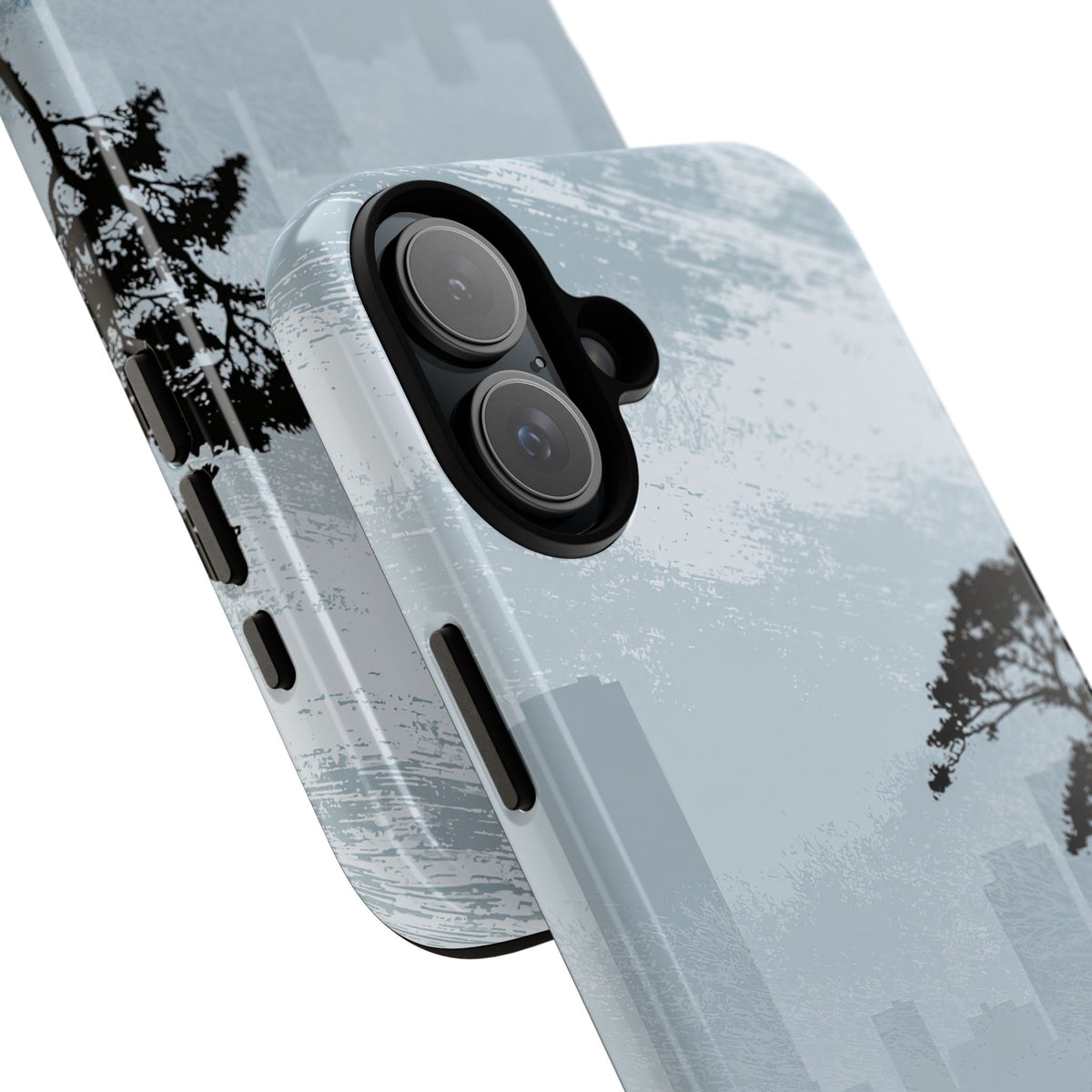 Grey Tough Phone Case for iPhone - Steel Slate Zen