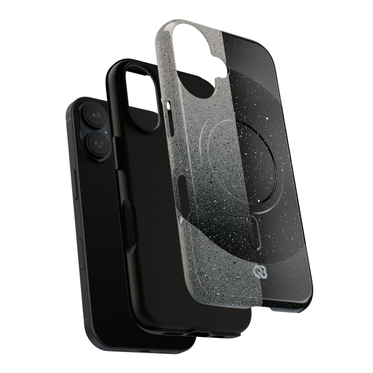 Black Tough 2.0 Magsafe Phone Case for iPhone - Lunar Static Orbit