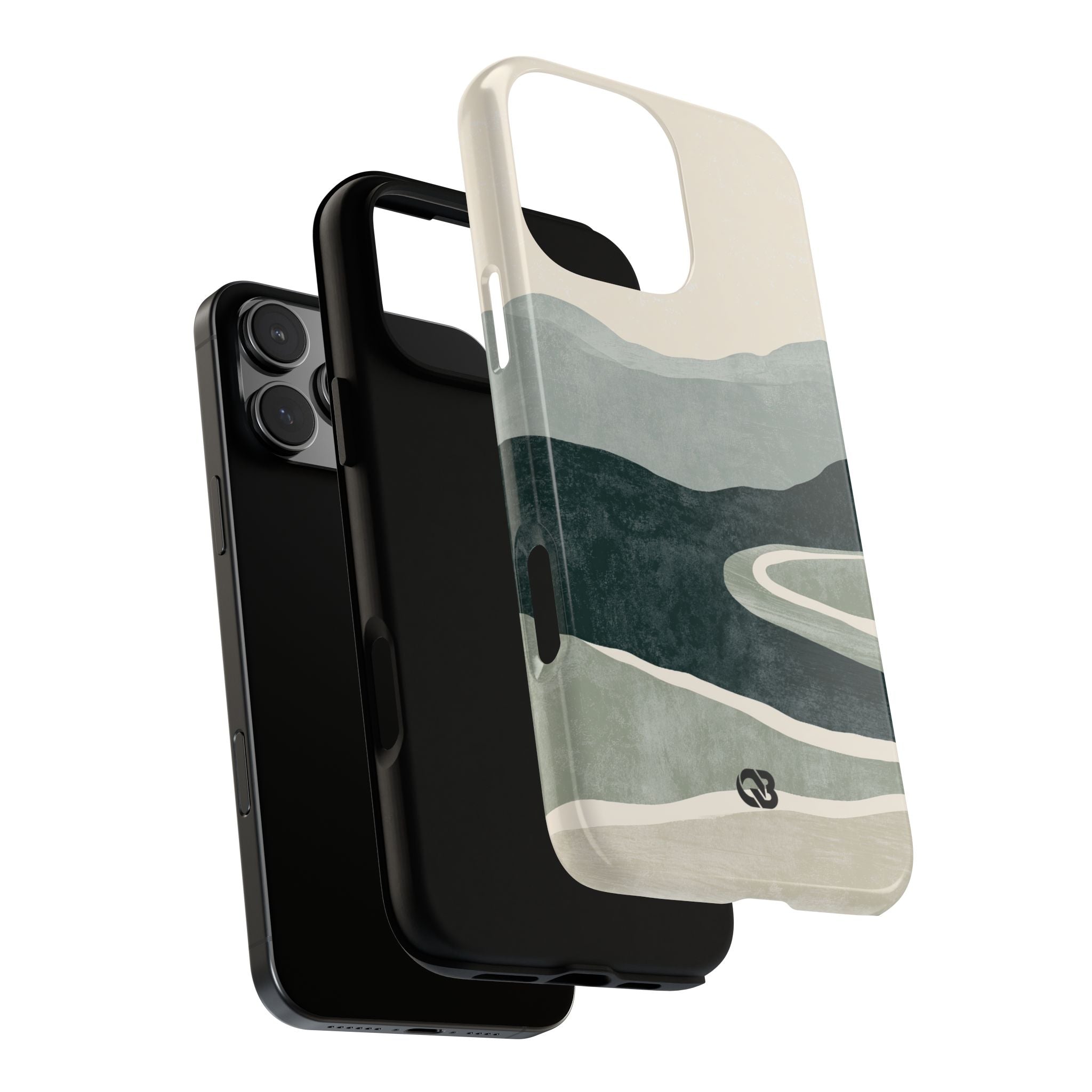 Green Tough Phone Case for iPhone - Misty Sage Valley