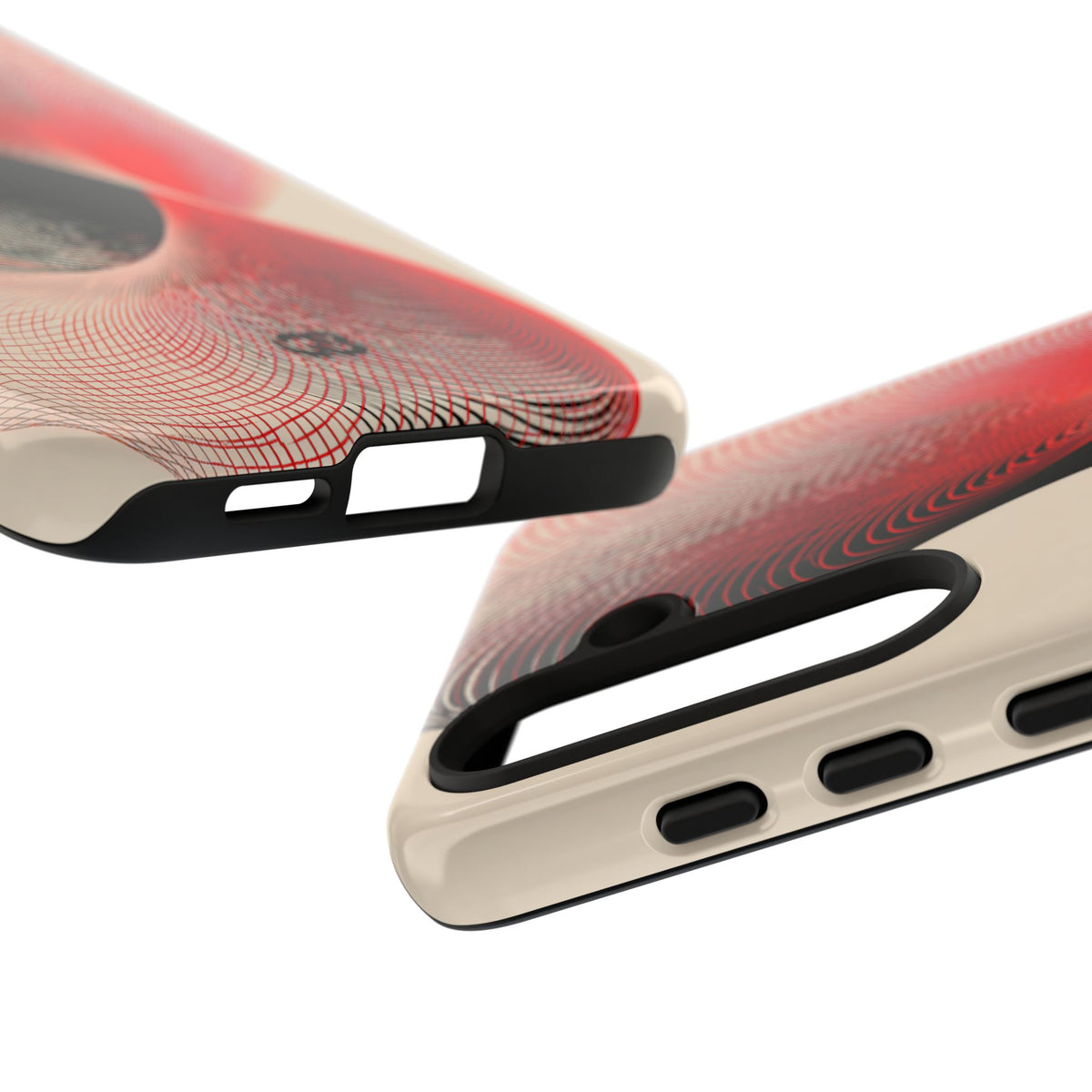 Red Tough Phone Case for Samsung - Crimson Grid Vortex