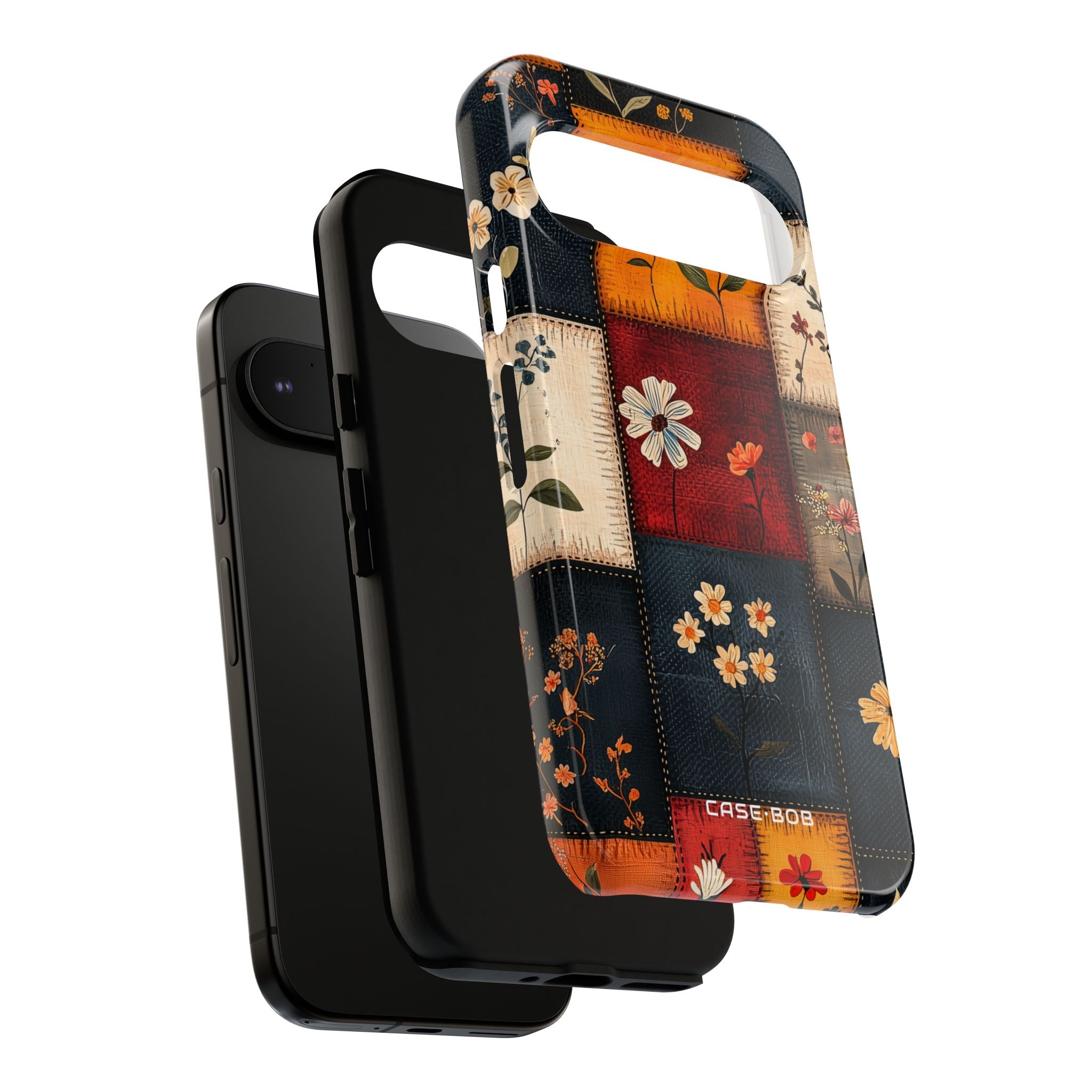Patchwork Blüten Google Pixel 9 Pro Case - Tough