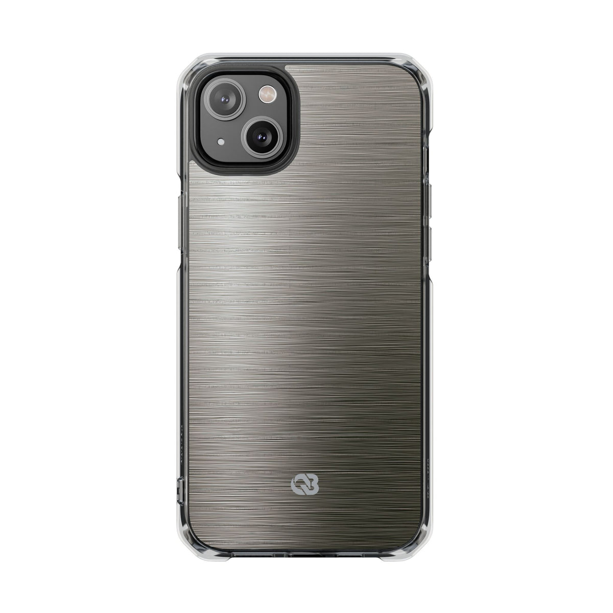 Grey Impact MagSafe Phone Case for iPhone - Brushed Industrial Steel