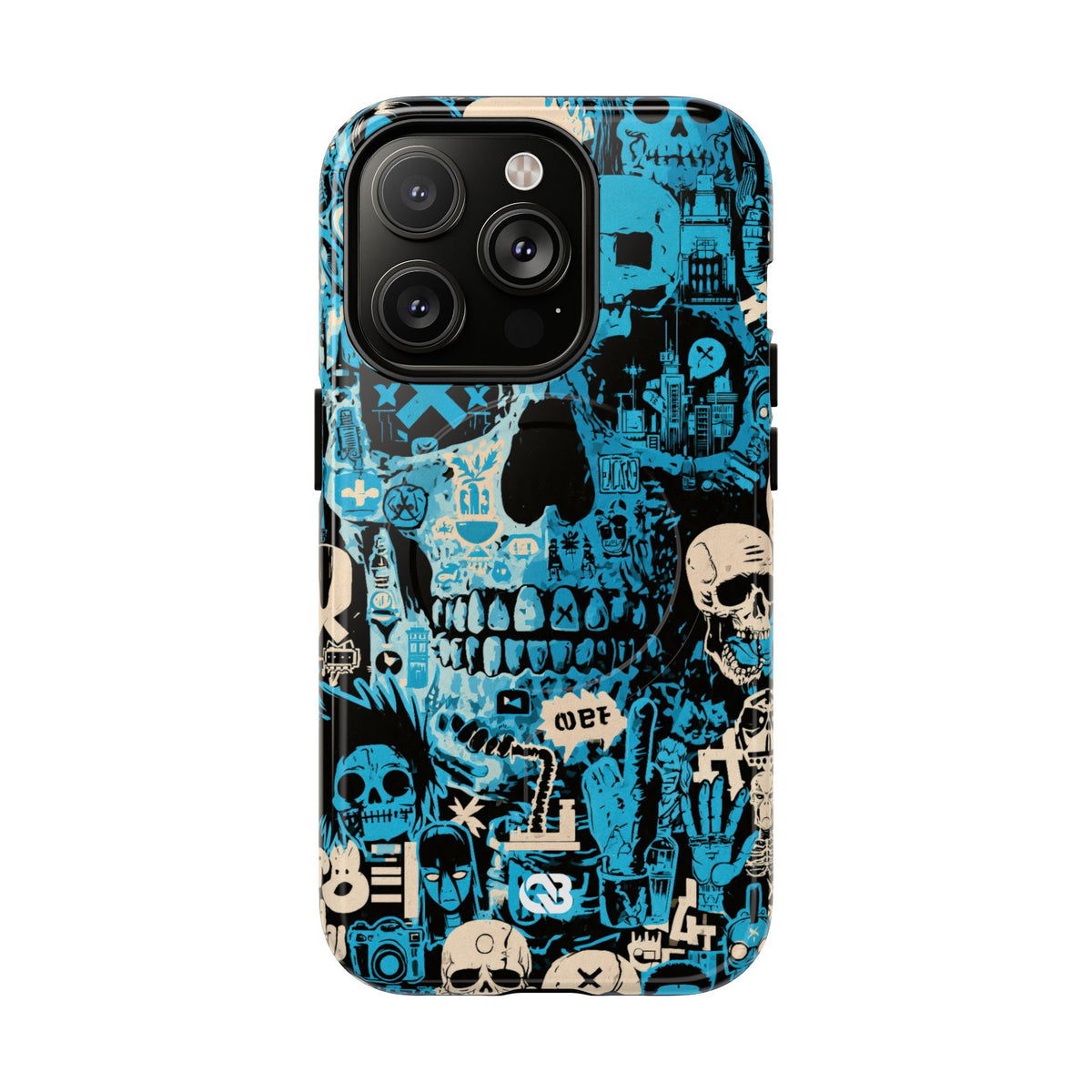 Electric Skull Graffiti · Tough 2.0 Magnetic Phone Case for iPhone · Blue