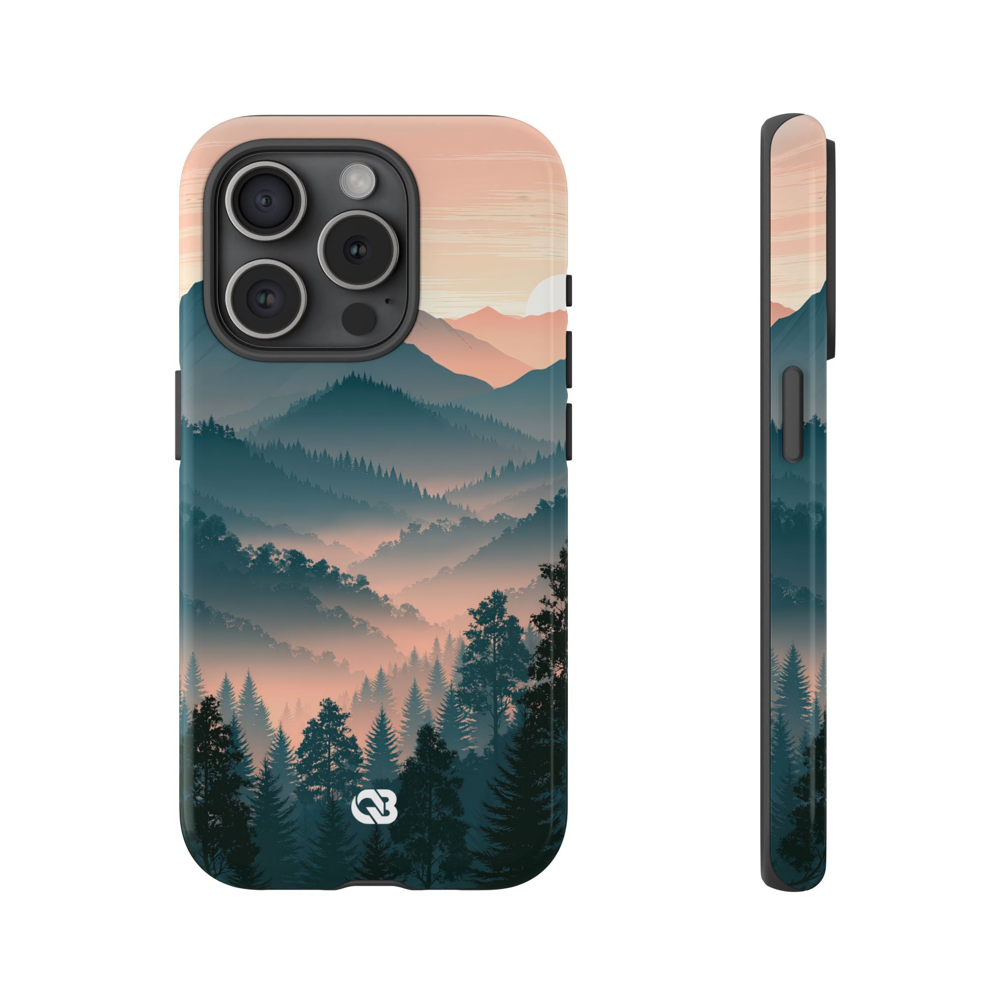 Teal Tough Phone Case for iPhone - Alpine Teal Horizon