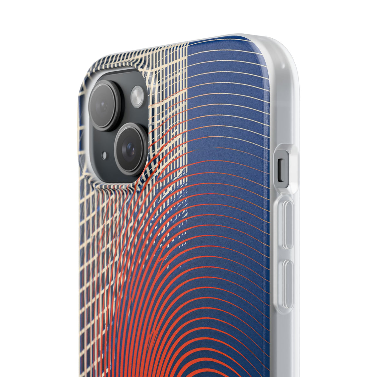Blue Lite Phone Case for iPhone - Orange Orbit Grid
