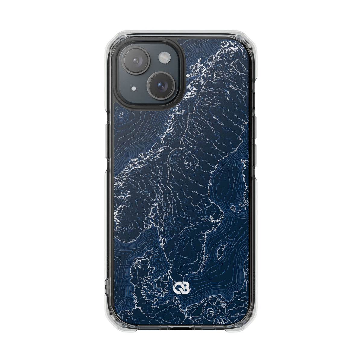 Nordic Contour Chart · Clear Impact Magnetic Phone Case for iPhone · Blue