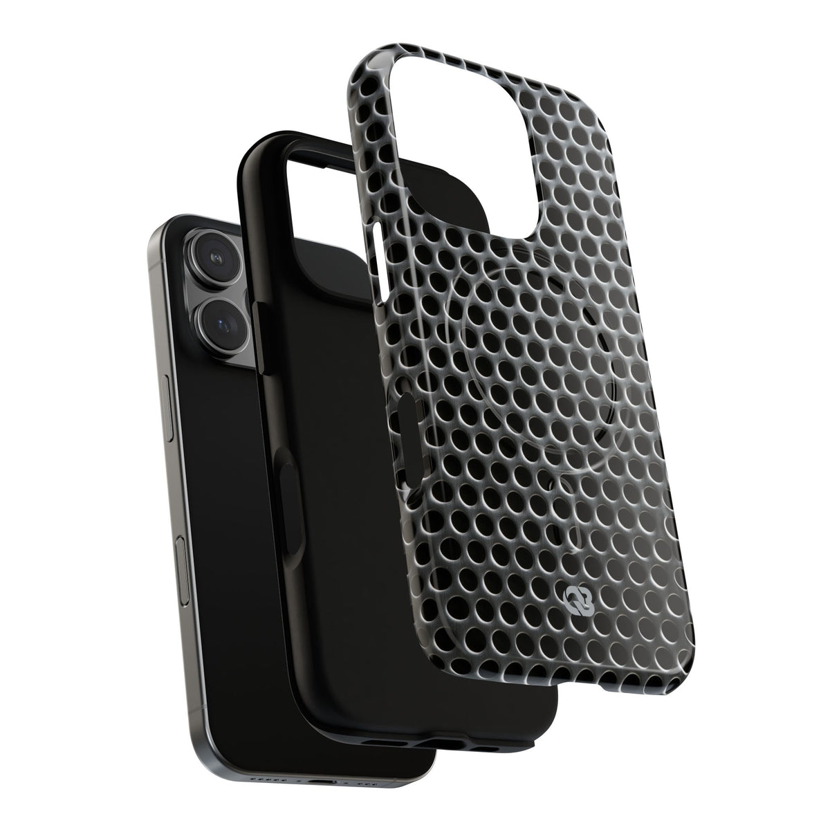 Silver Tough 2.0 Magsafe Phone Case for iPhone - Brutalist Steel Mesh