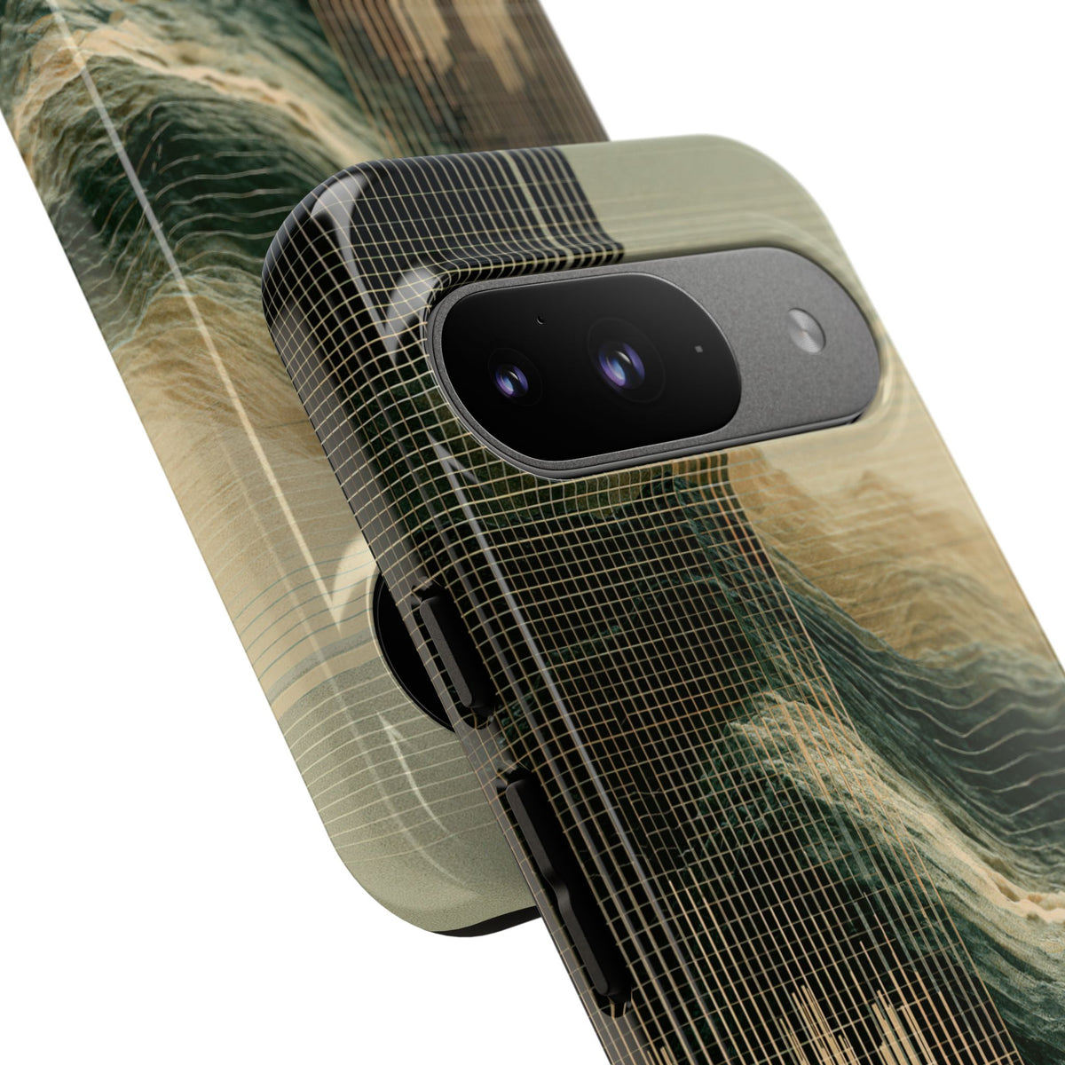 Beige Tough Phone Case for Google Pixel - Veridian Data Ridge