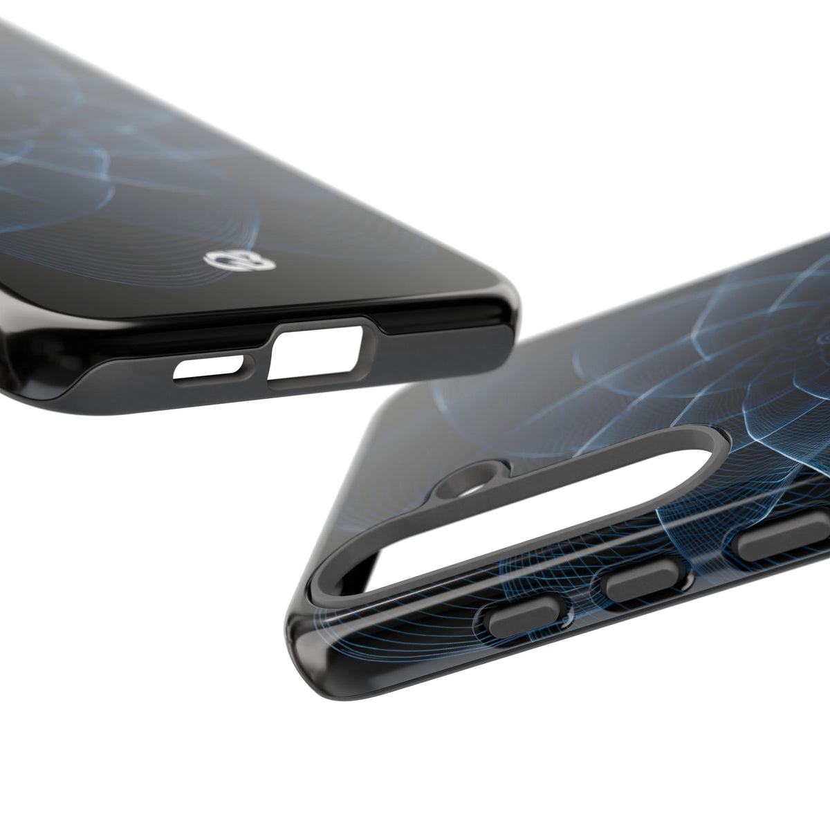 Blue Tough Phone Case for Samsung - Cobalt Geometric Bloom