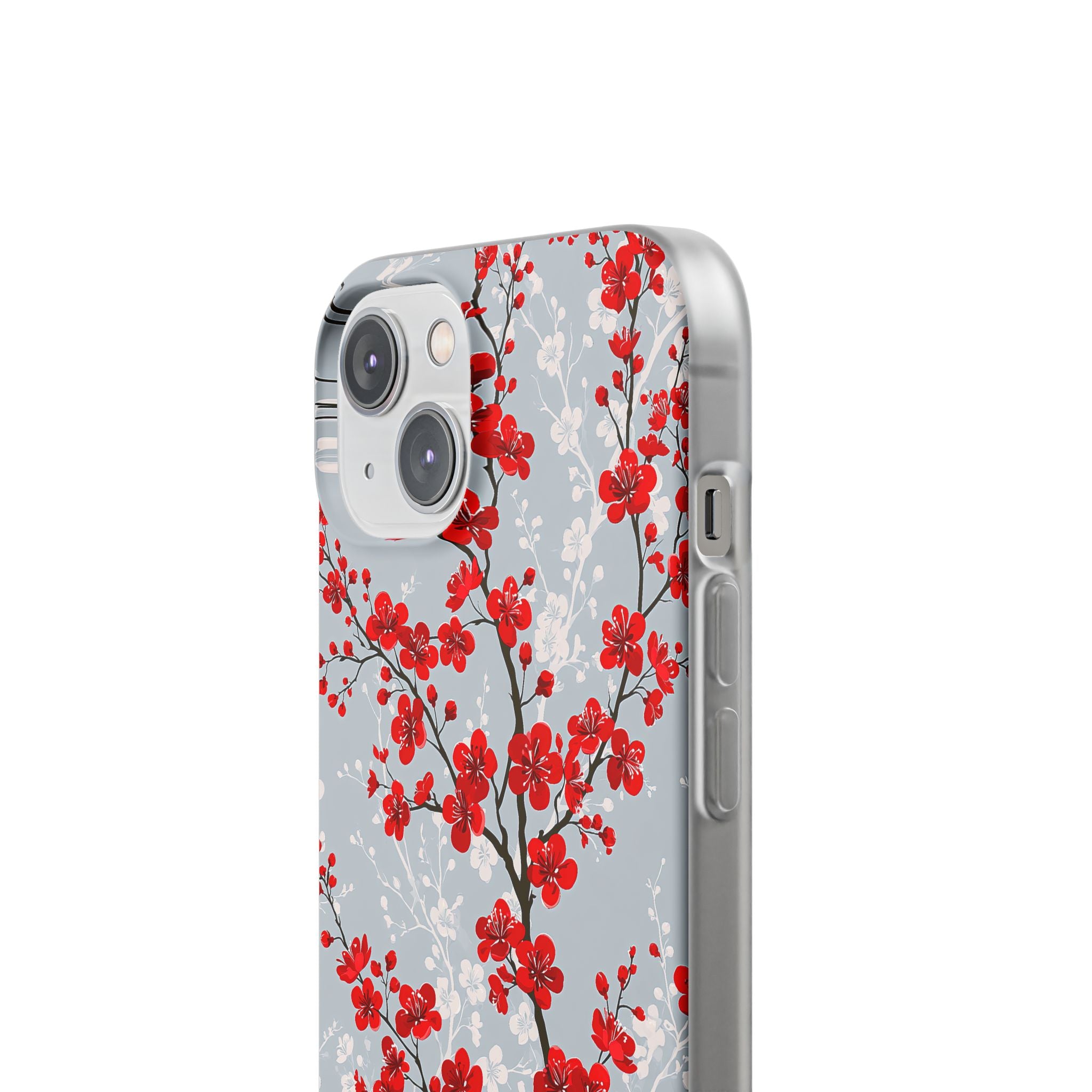Grey Lite Phone Case for iPhone - Crimson Sakura Slate