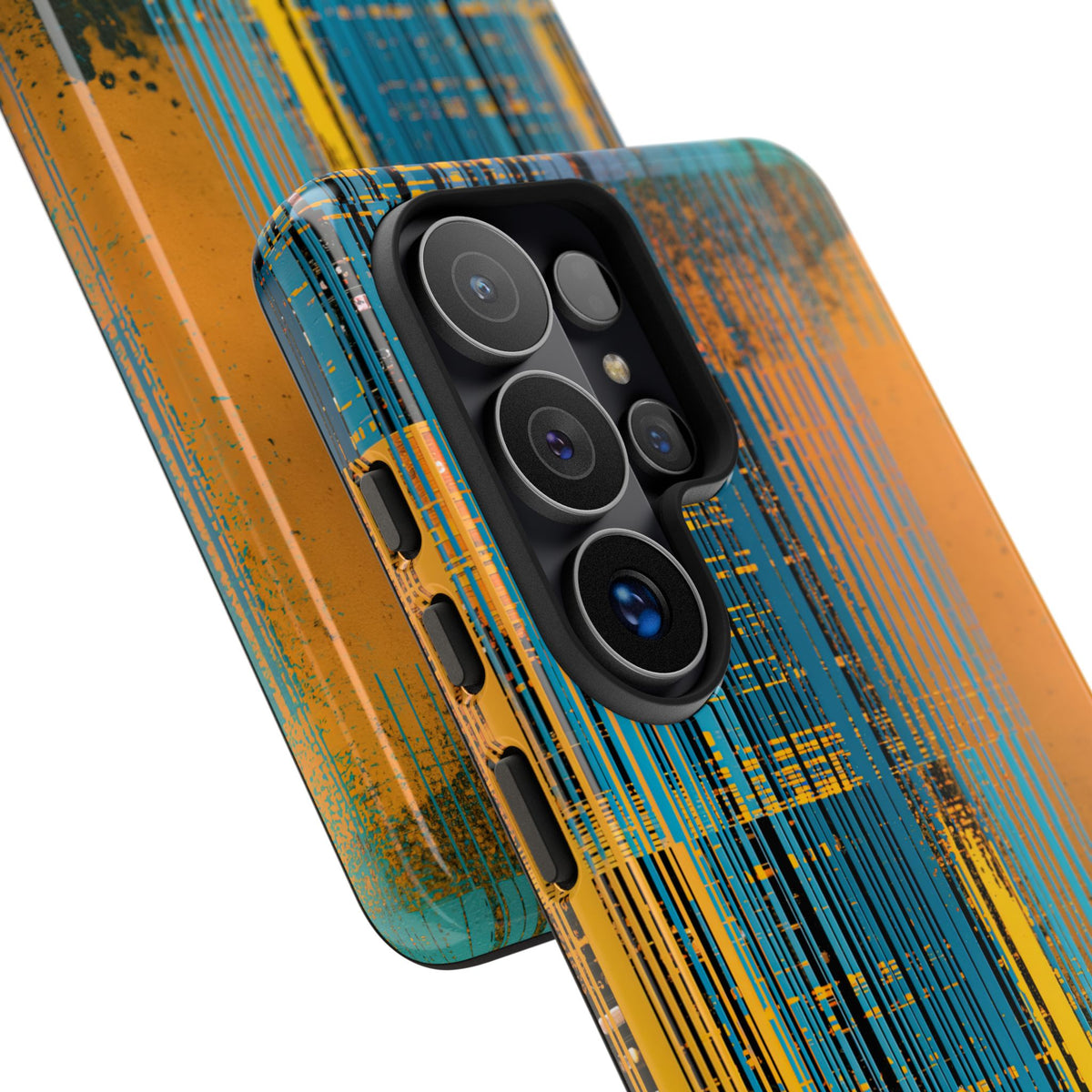 Cyber Glitch Stream · Tough Phone Case for Samsung · Teal