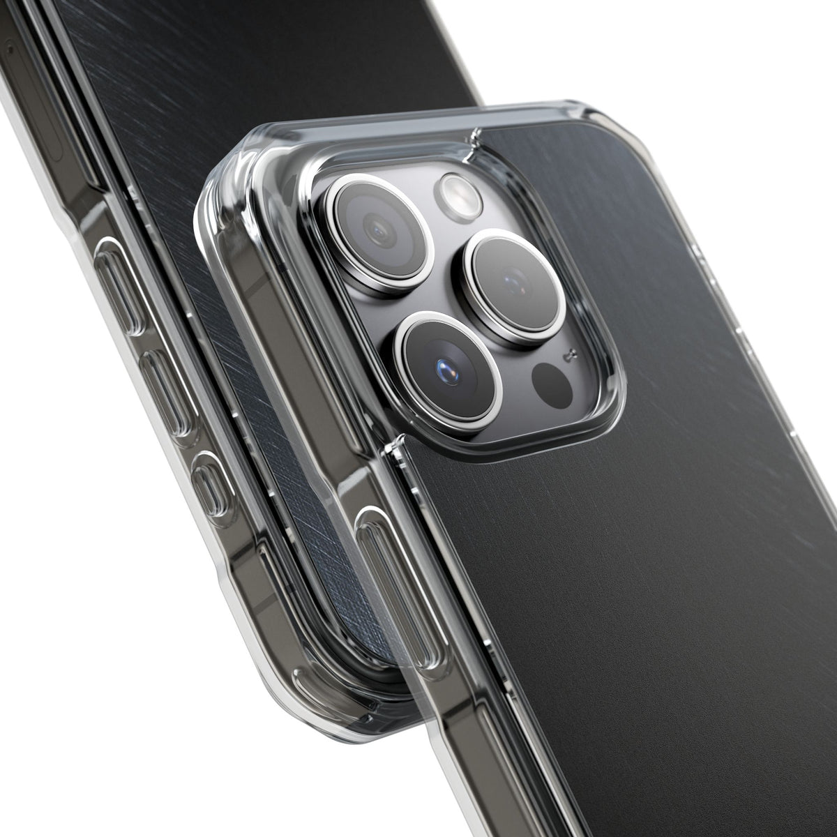 Black Impact MagSafe Phone Case for iPhone - Midnight Brushed Grain