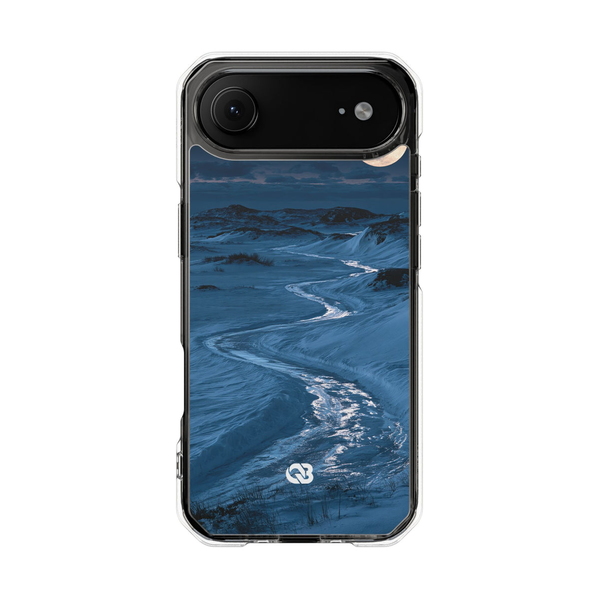 Arctic Moon Drift · Clear Impact Magnetic Phone Case for iPhone · Blue
