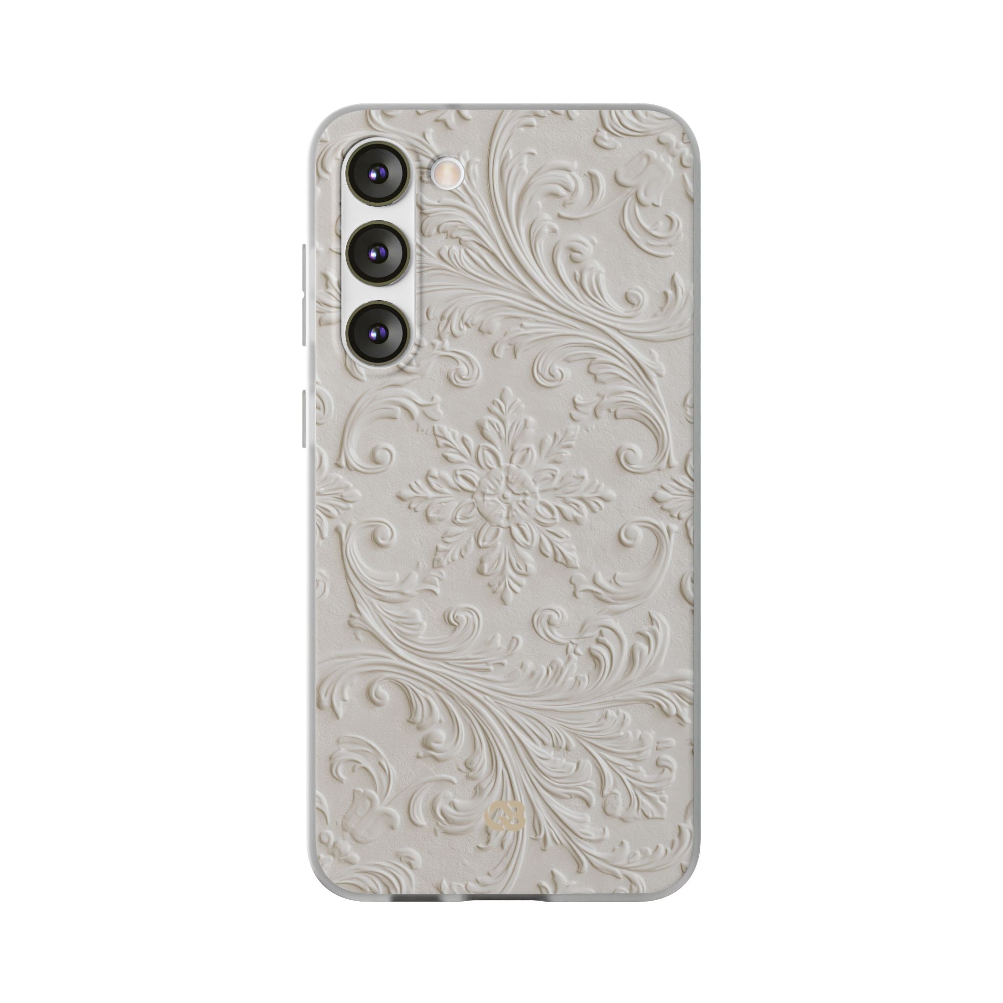 White Lite Phone Case for Samsung - Alabaster Floral Relief