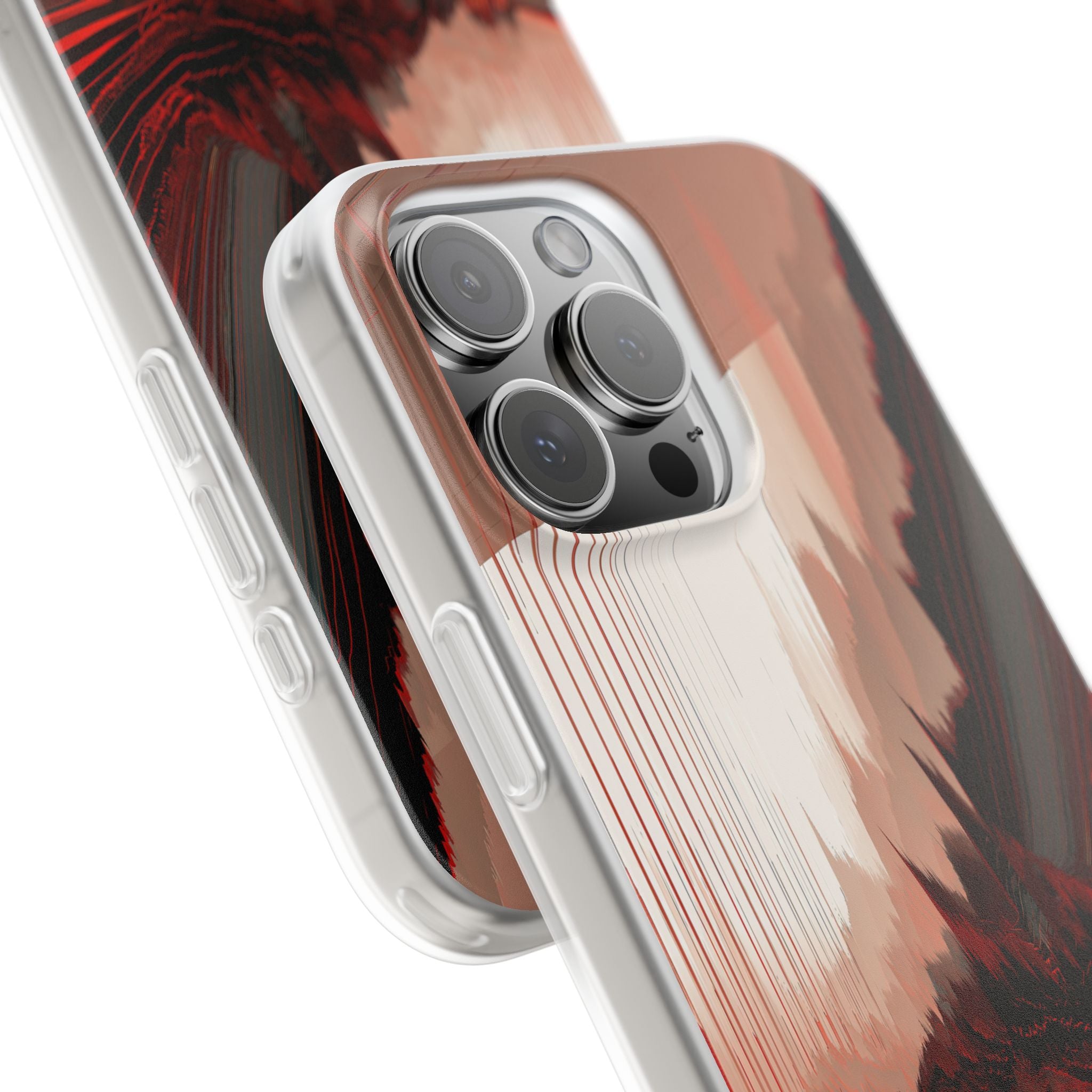Red Lite Phone Case for iPhone - Crimson Pulse Horizon