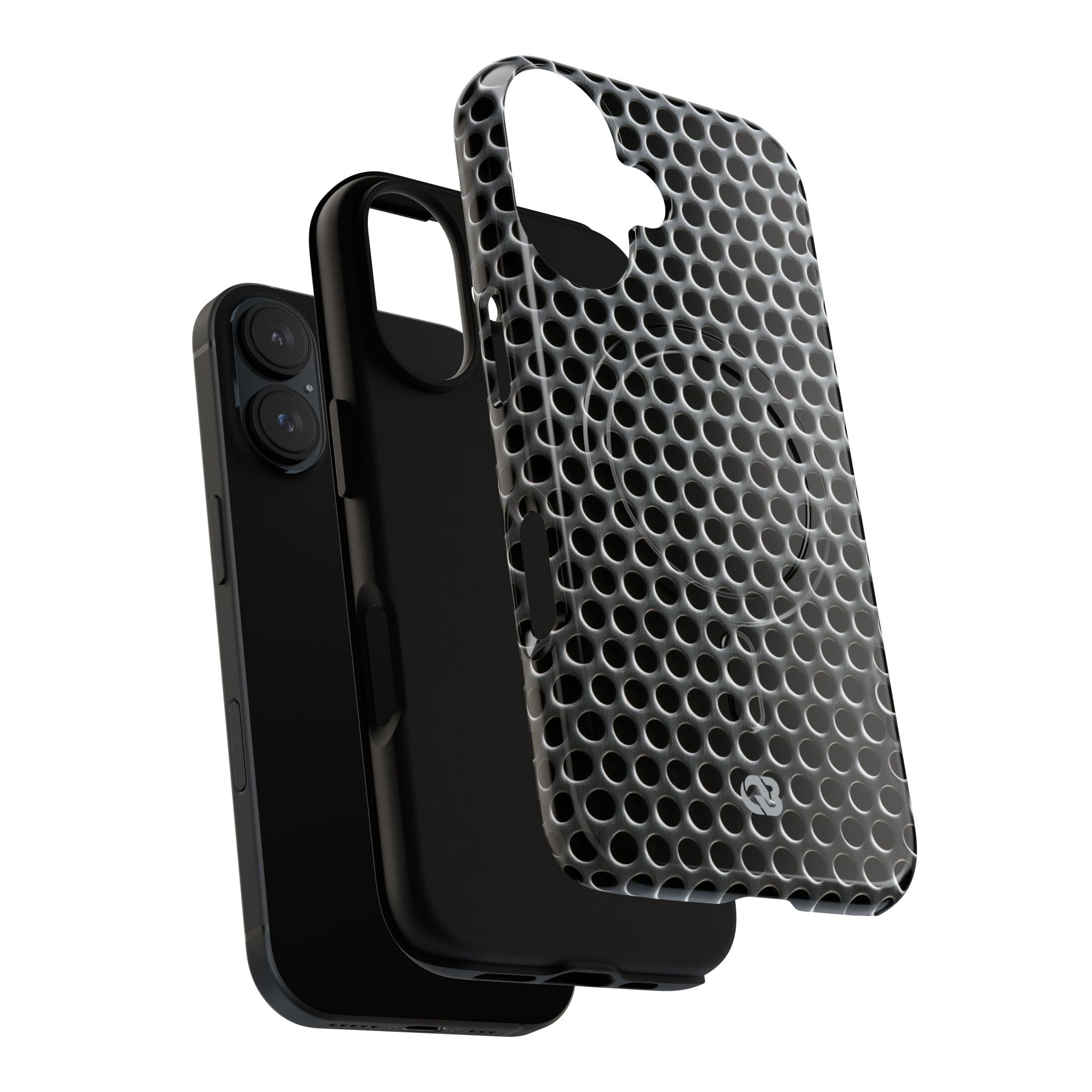Silver Tough 2.0 Magsafe Phone Case for iPhone - Brutalist Steel Mesh