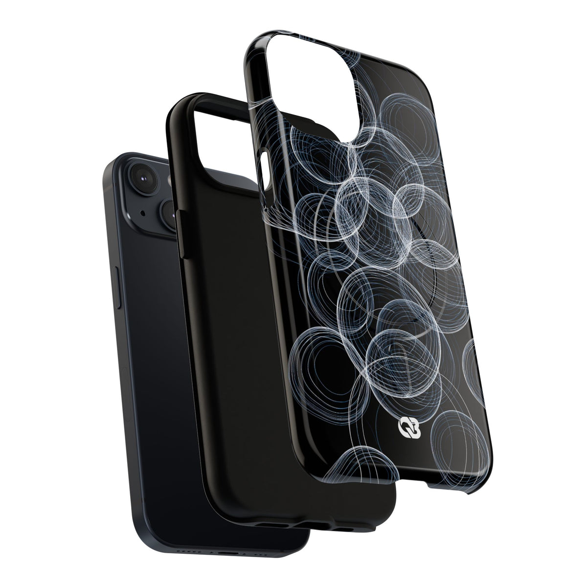 Black Tough 2.0 Magsafe Phone Case for iPhone - Frosted Ring Matrix