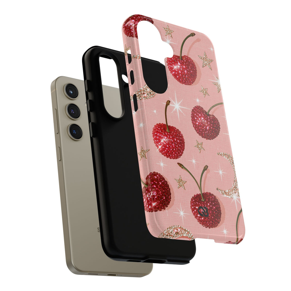 Bedazzled Ruby Cherries · Tough Phone Case for Samsung · Pink