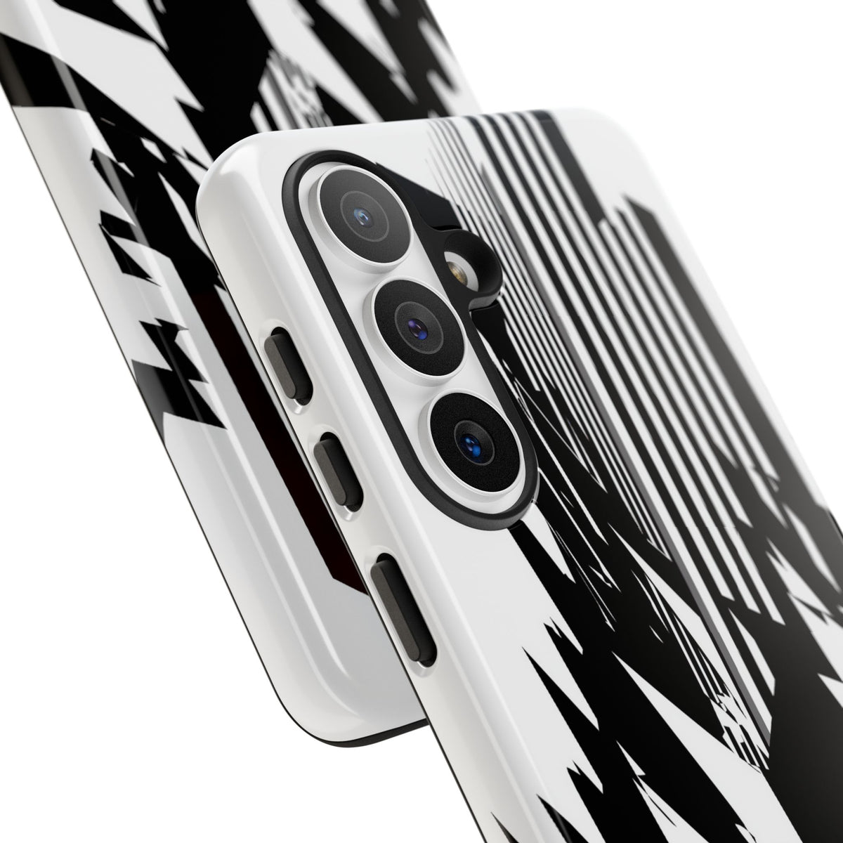White Tough Phone Case for Samsung - Shattered Vector Spire