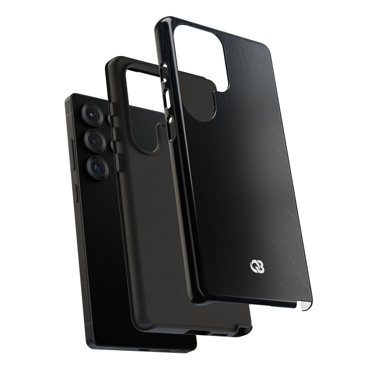 Black Tough Phone Case for Samsung - Midnight Brushed Grain